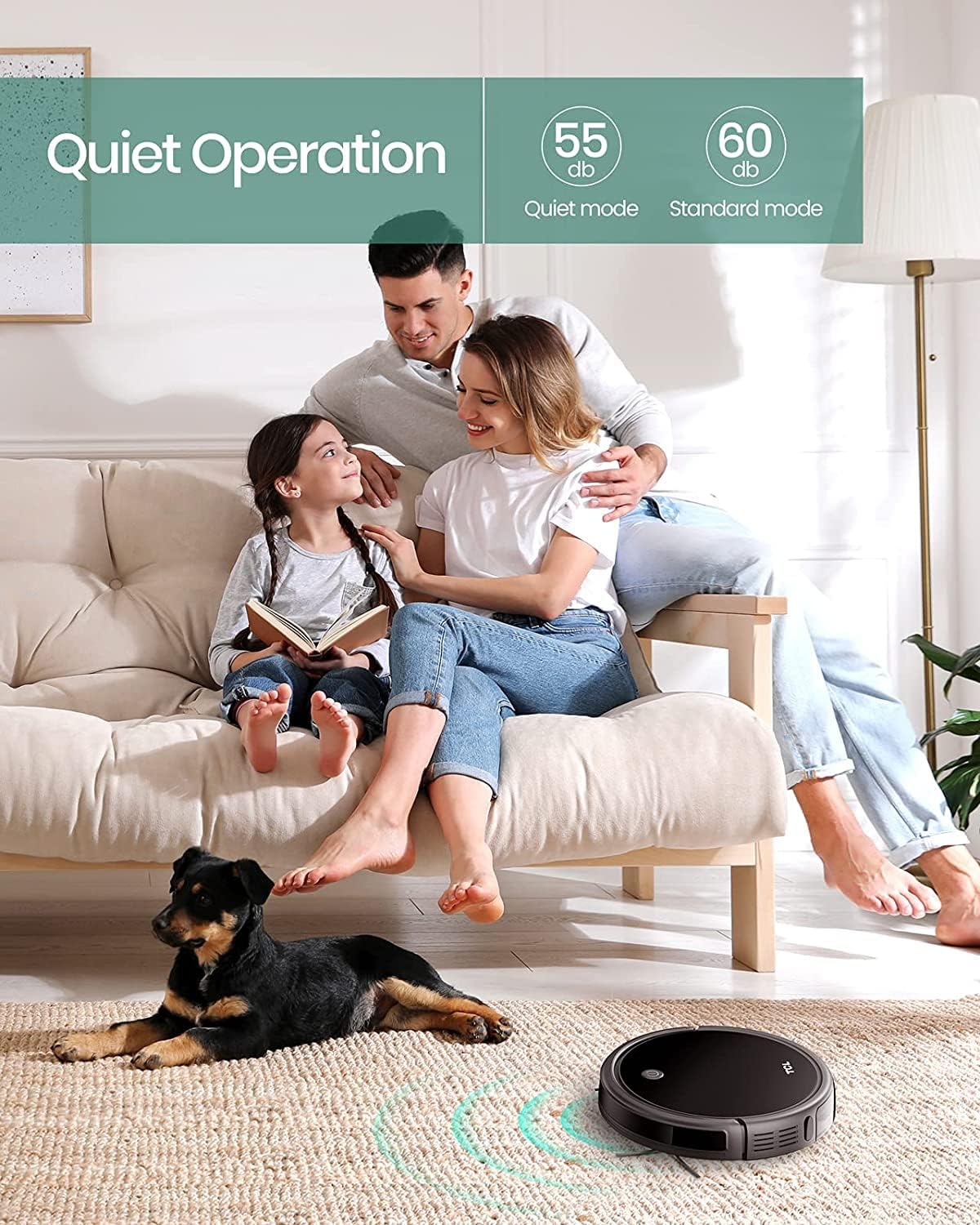 Robot Vacuum 1500Pa Slim Quiet Auto Recharge HEPA Filter