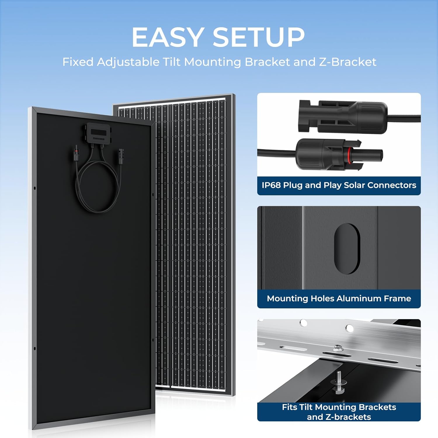 2000W Black Solar Panel Set 20x100W Mono IP68 12V