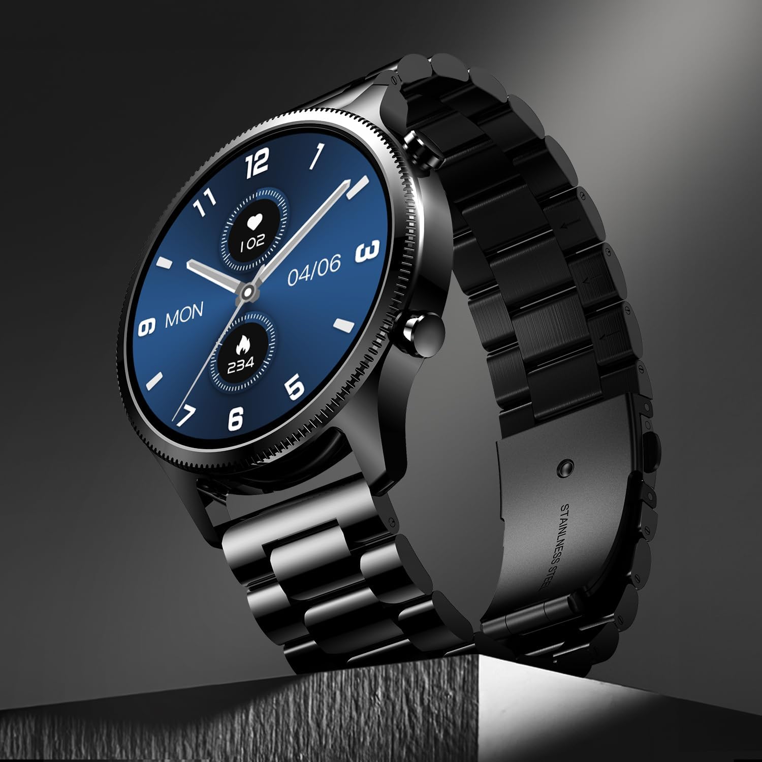 Premium Metallic Smart Watch Silver BT Calling