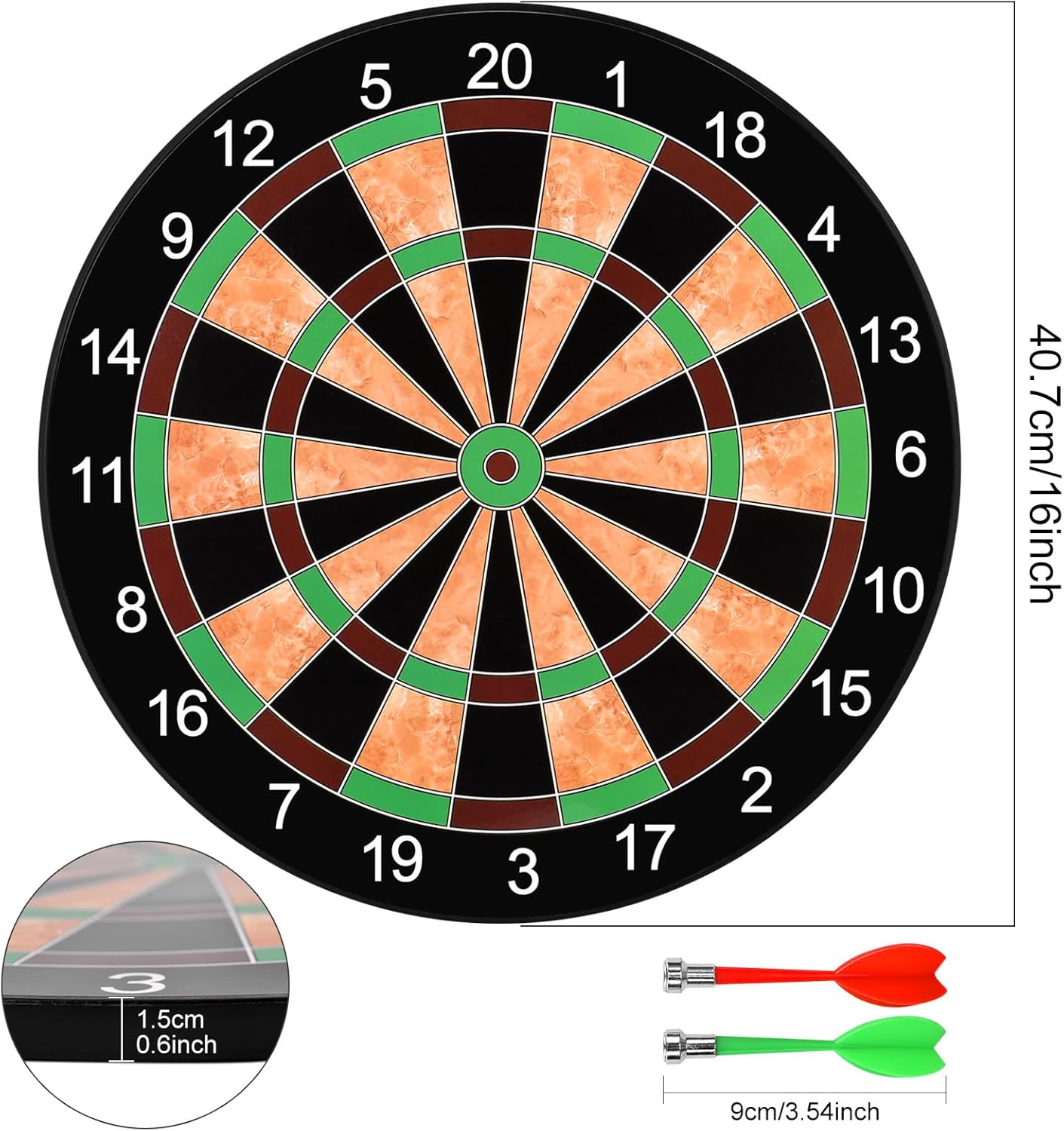 17in Magnetic Dartboard Set Safe Family Game 12 Darts No Sharp Tips