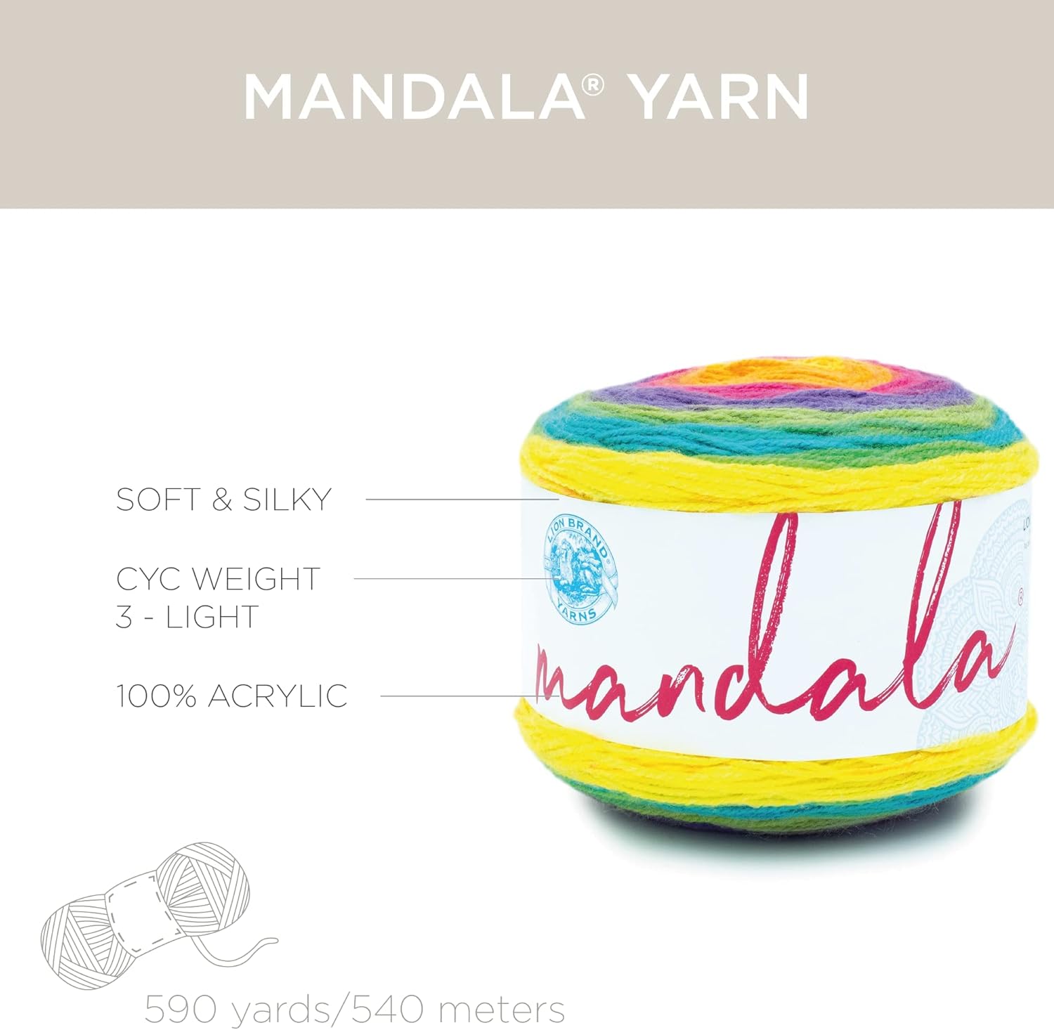 Mandala Yarn Pack Acrylic Crochet Knitting Yarn 2PCS