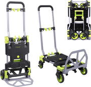 2 In 1 Folding Sack Truck Platform Trolley 120KG Heavy Duty