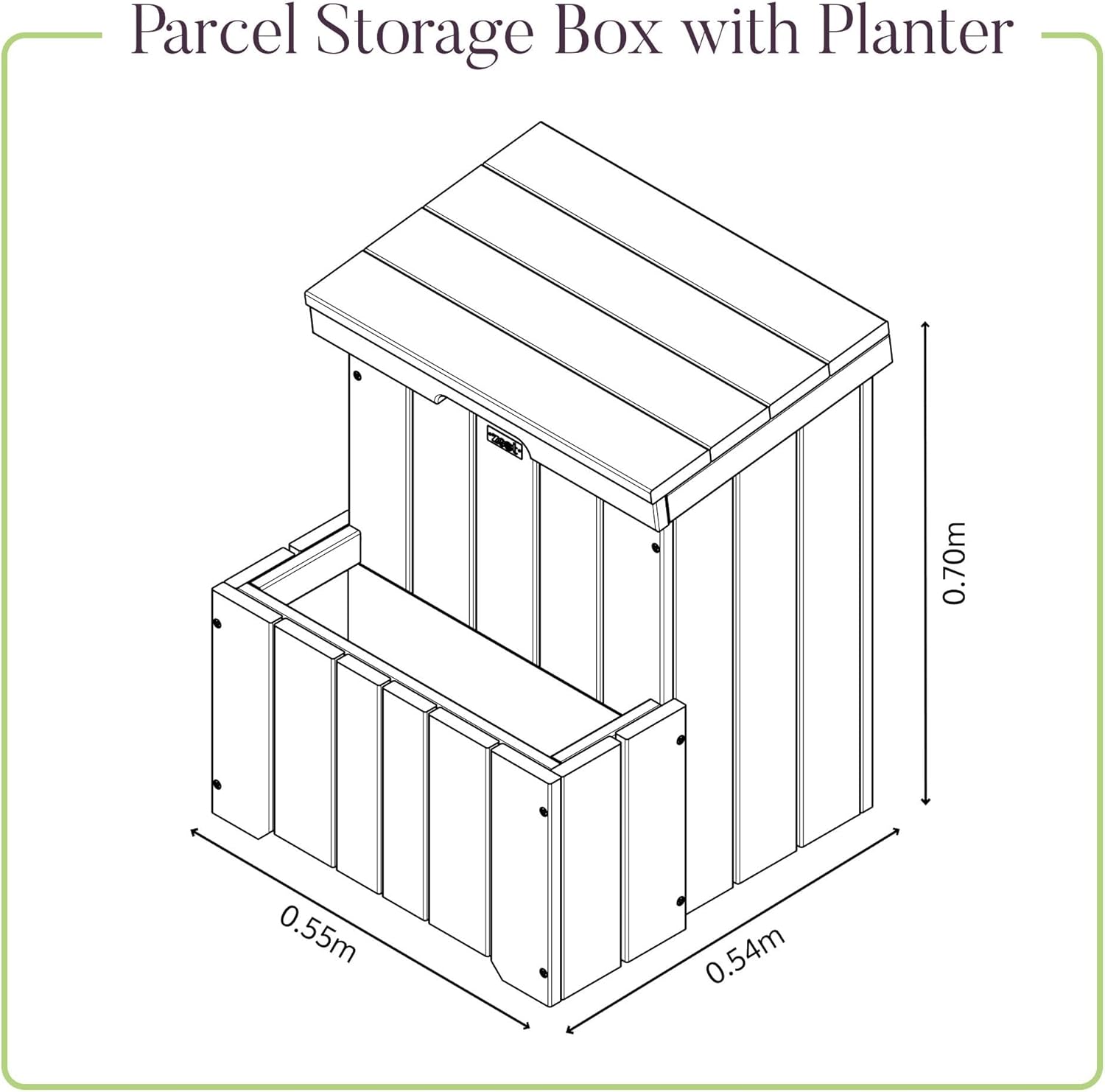 Outdoor Parcel Box with Planter Waterproof Wooden Delivery Storage