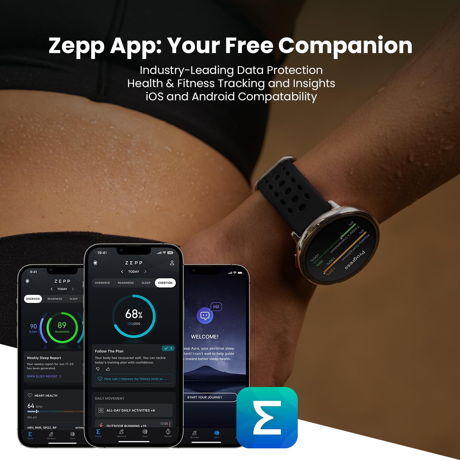 GPS Fitness Smart Watch 160 Sports 10 Day Battery