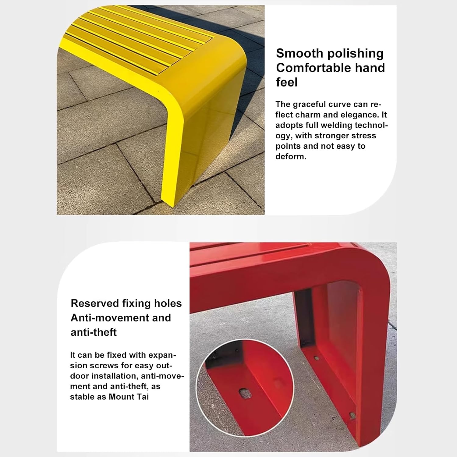 Blue Metal Garden Bench 100cm Outdoor Park Patio Seat