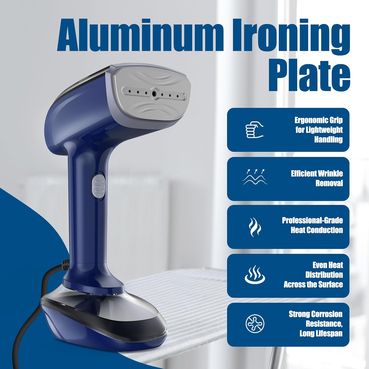 Handheld Clothes Steamer 1800W 2 in 1 Iron 300ml Tank Fast