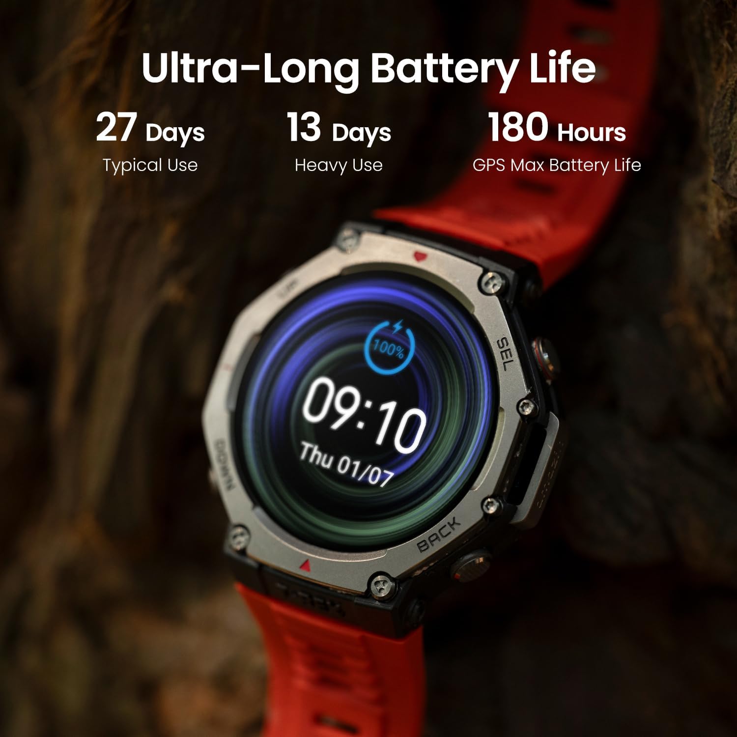 Outdoor GPS Smart Watch 27 Day Battery 170 Sports