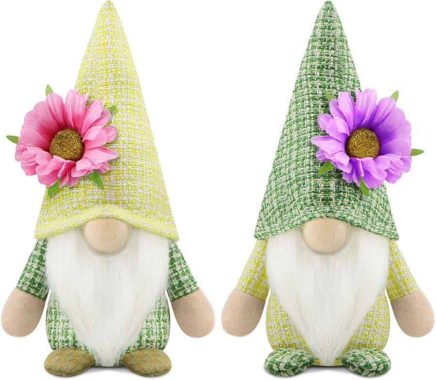Spring Gnome Set of 2 Easter Flower Gonks Plush Home Decor