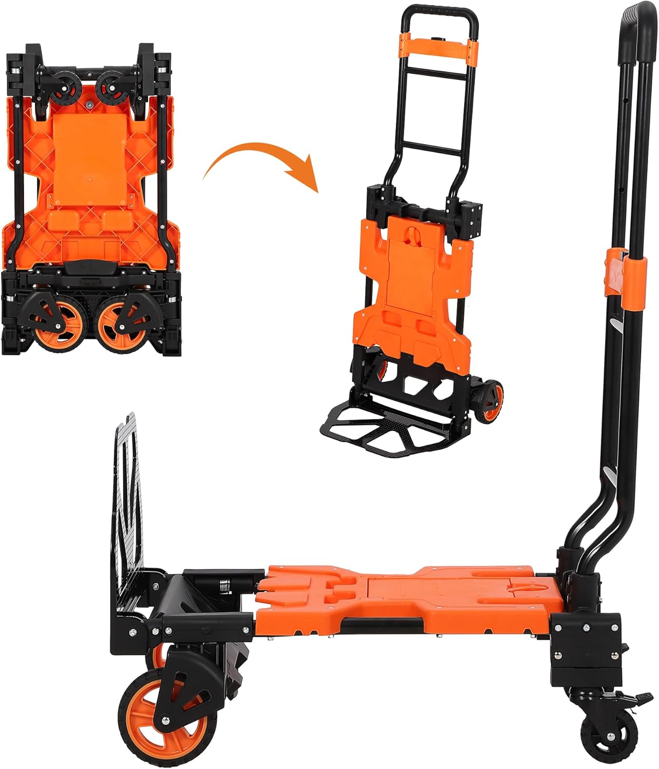 2 in 1 Folding Sack Truck Trolley 150KG Telescopic Handle