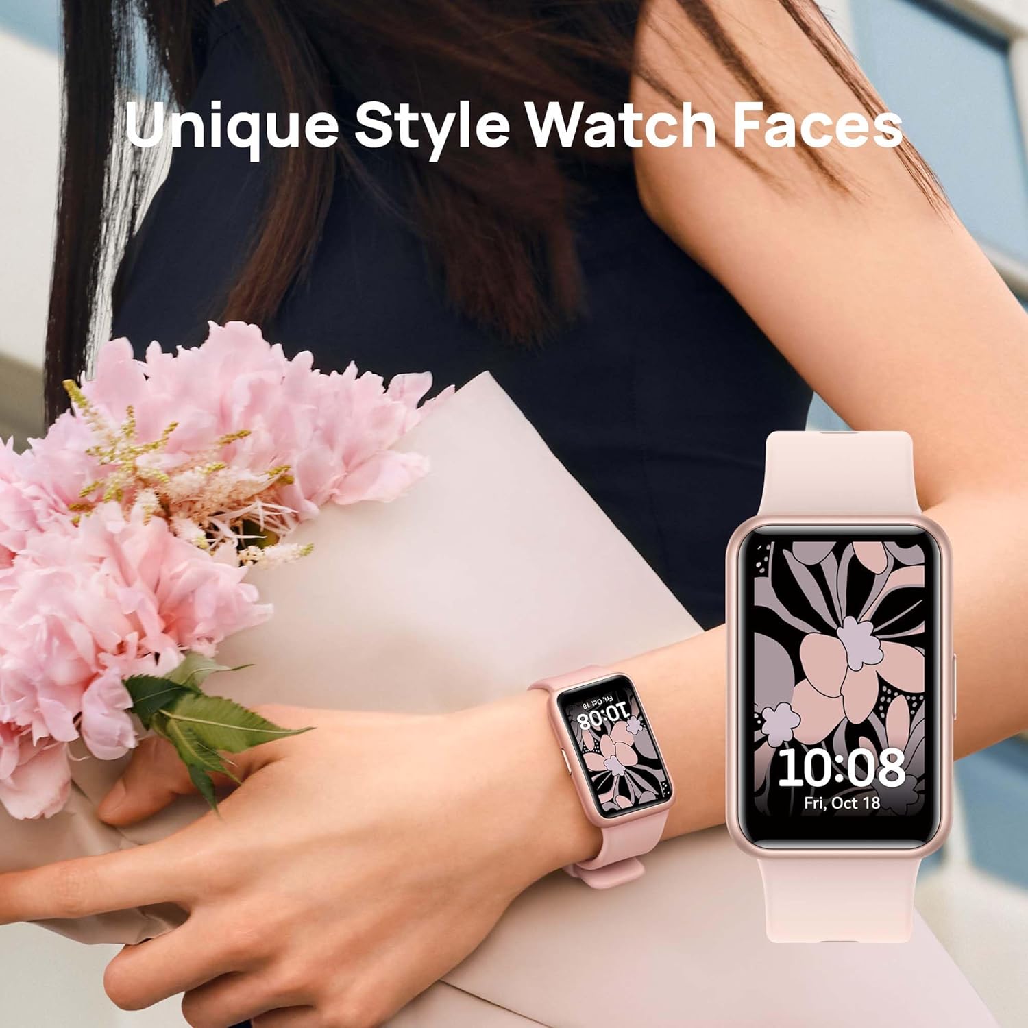 AMOLED Fitness Smart Watch GPS Health Tracker Black