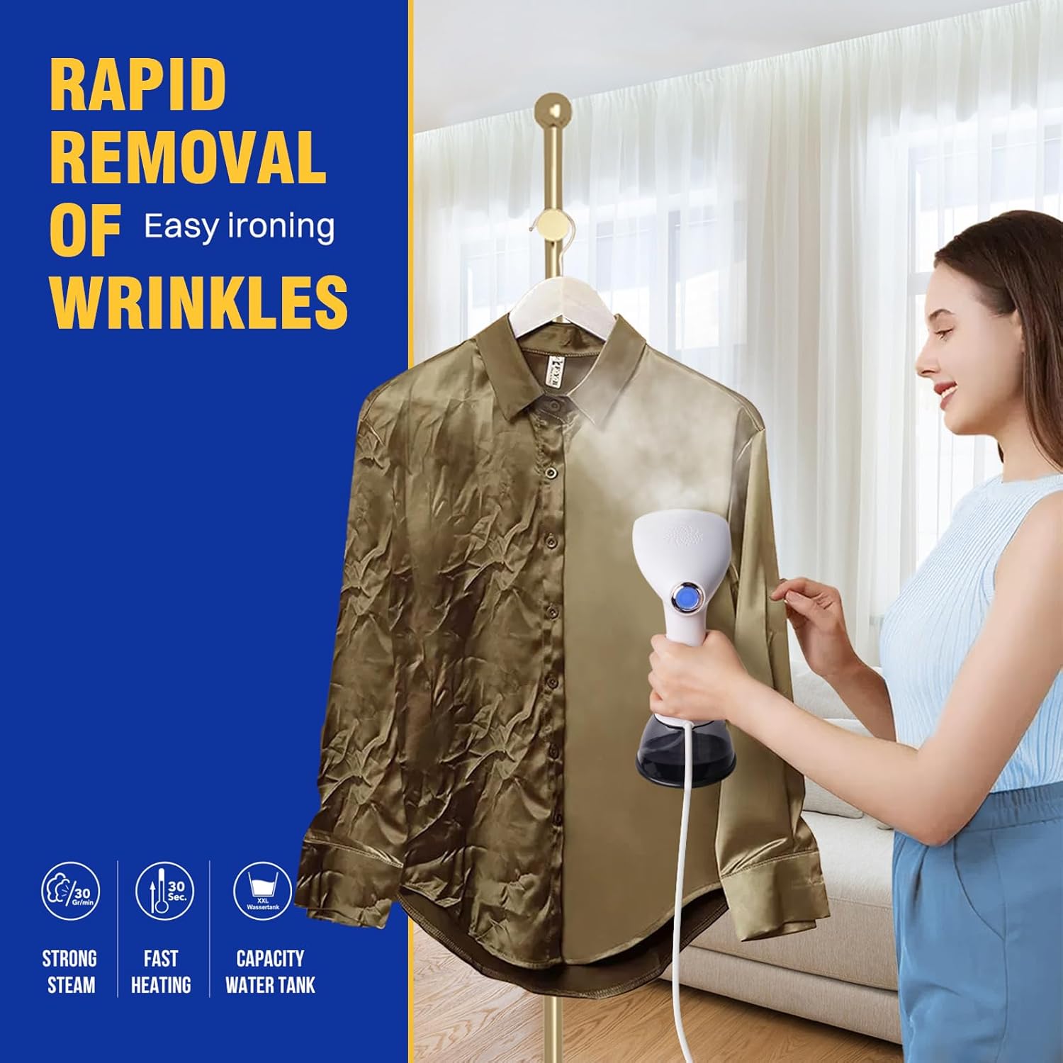 Handheld Clothes Steamer 1640W 30g Steam 400ml Tank Portable