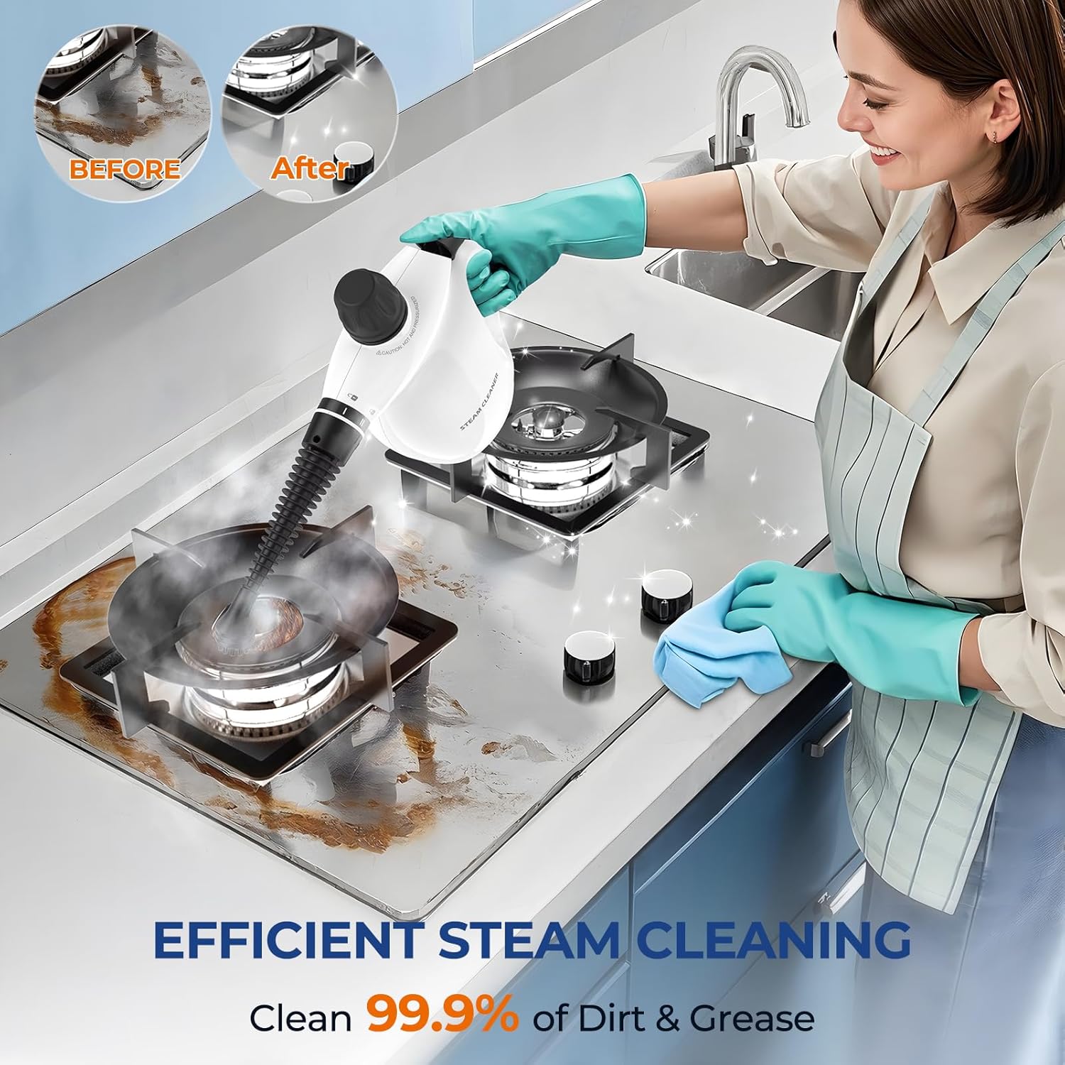 Handheld Steam Cleaner 13pcs 230°F High Pressure 350ml Portable