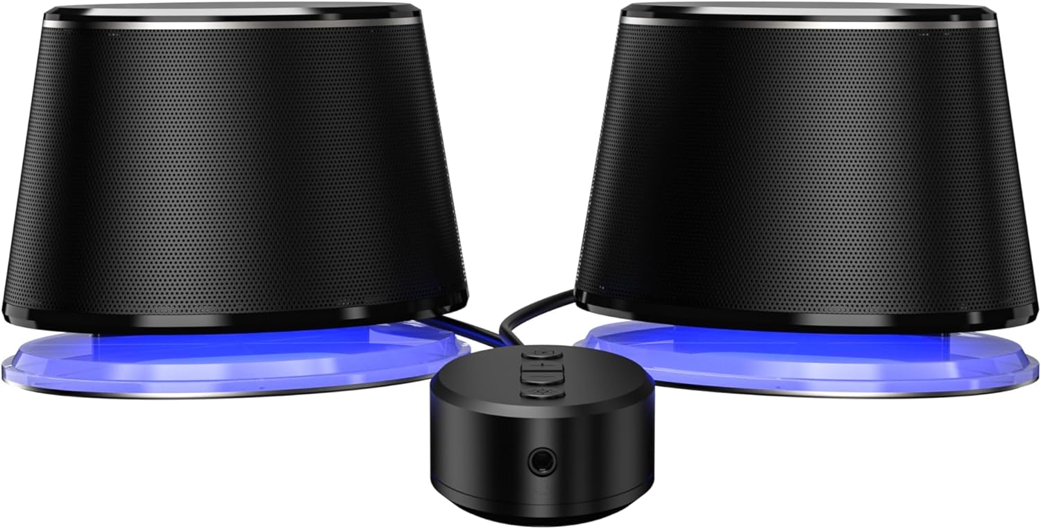 Bluetooth PC Speakers USB AUX Stereo LED Desktop Laptop Audio