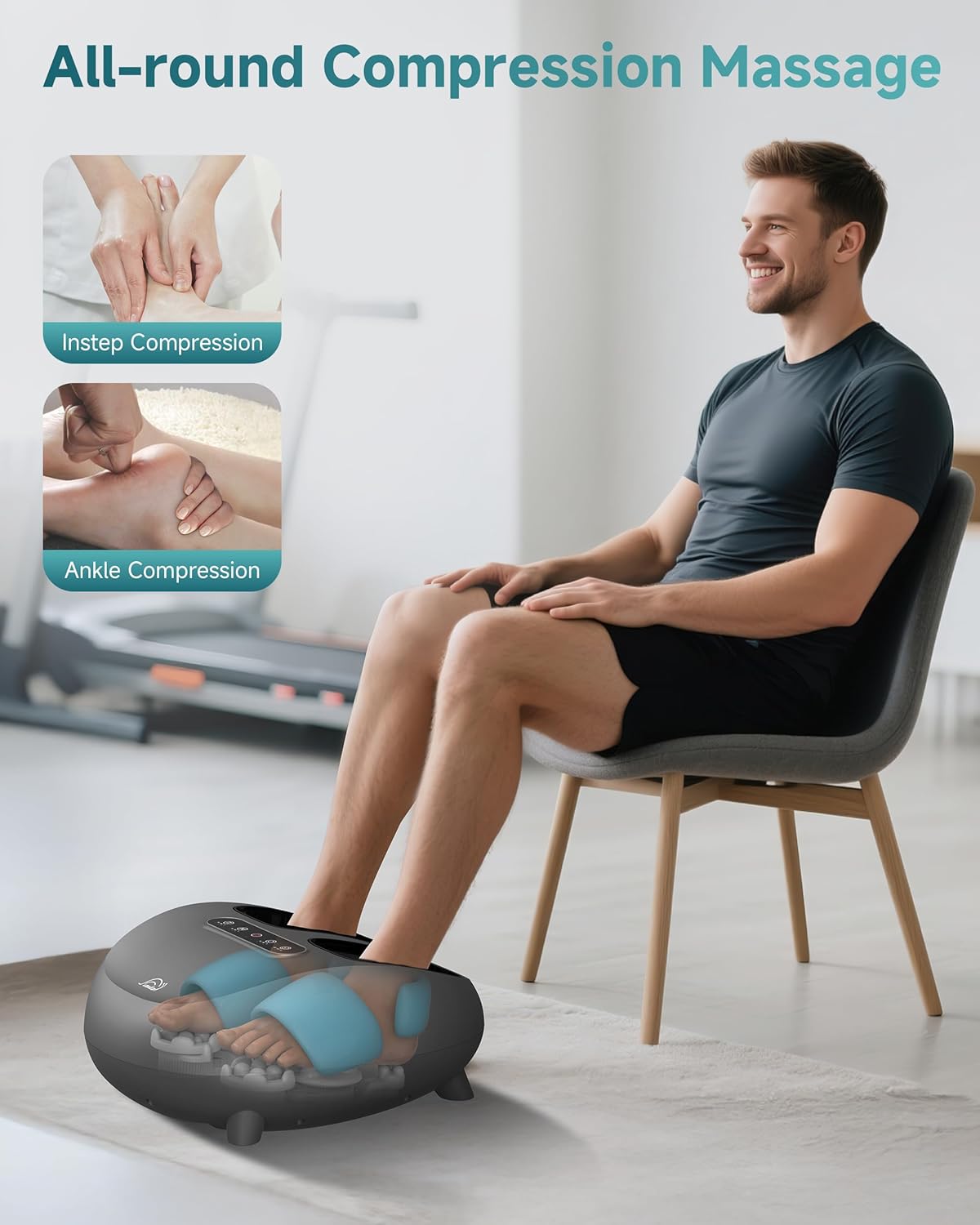 Shiatsu Foot Massager Heat Compression Remote 3 Levels Deep Kneading