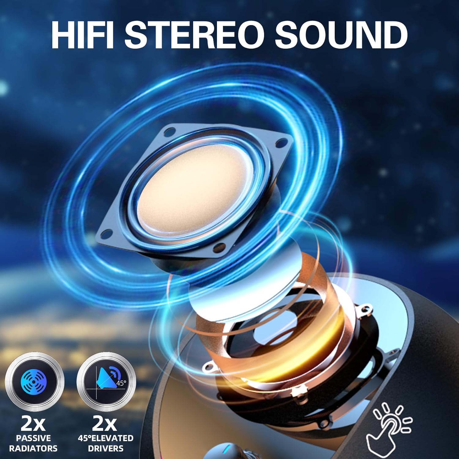 USB Powered PC Speakers Stereo Desktop AUX RGB Touch Lights