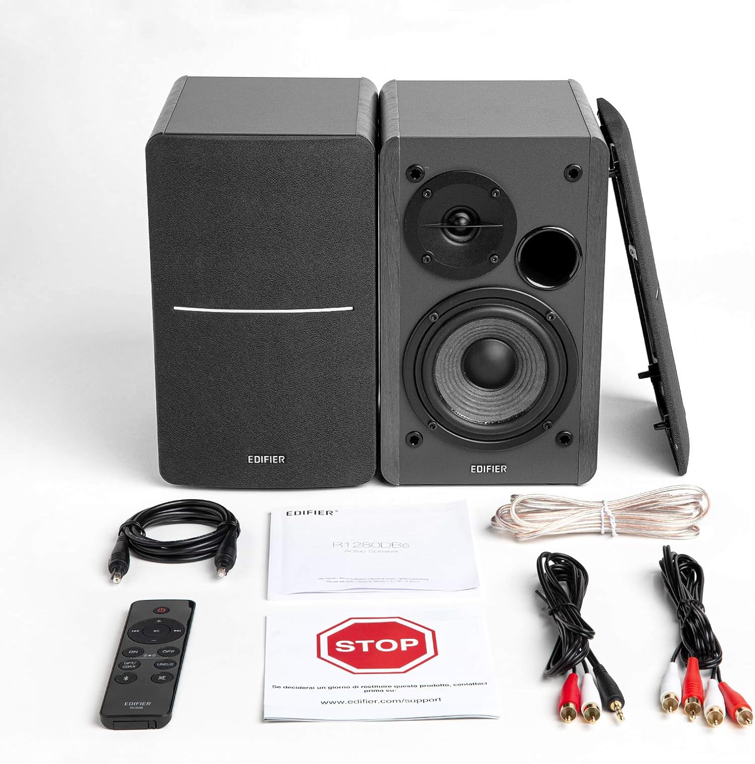 Bluetooth Bookshelf Speakers 42W HiFi Optical RCA Studio Sound