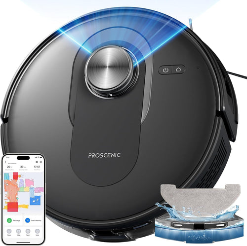 Robot Vacuum Mop 6000Pa LiDAR Mapping WiFi App Pet Hair Clean