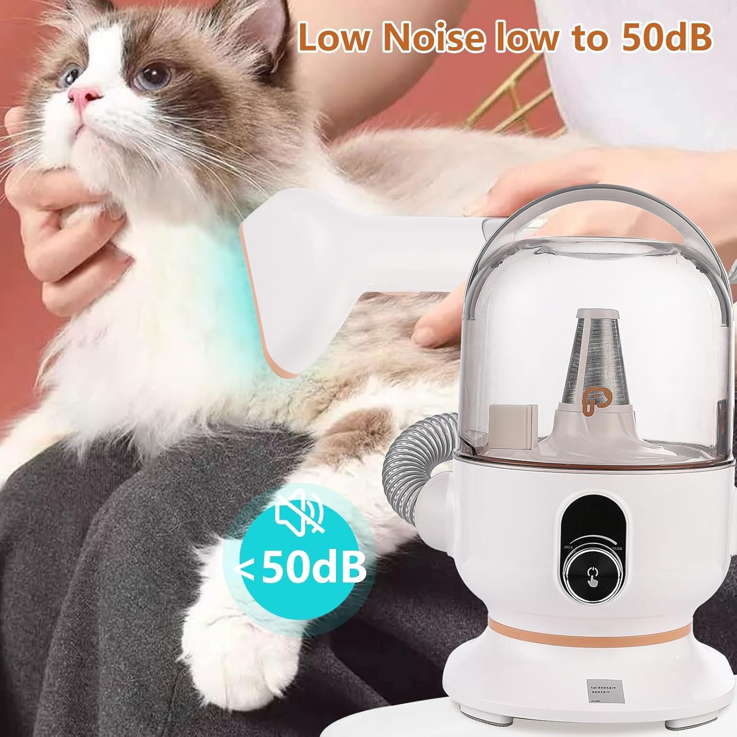 Dog Hair Vacuum Cleaner 5 in 1 Pet Grooming Kit 2L Low Noise