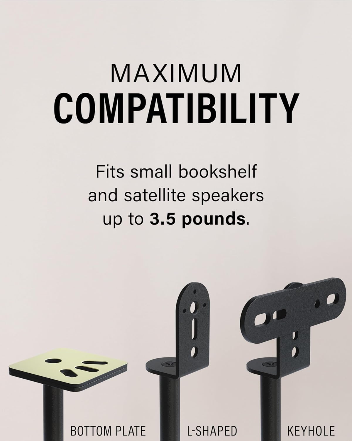 Speaker Stands Adjustable Height 28 to 38 Inch Steel Pair