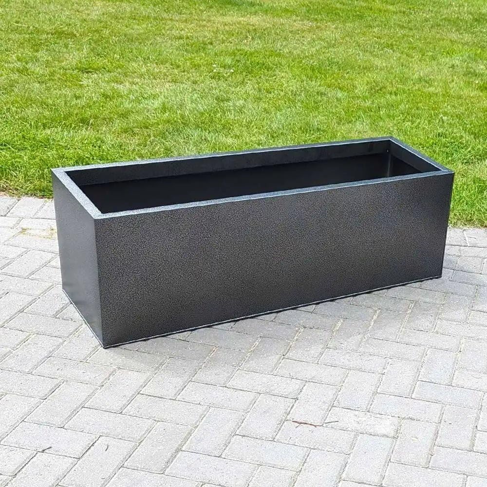 Galvanised Trough Planter 120cm Large Lightweight Outdoor Indoor