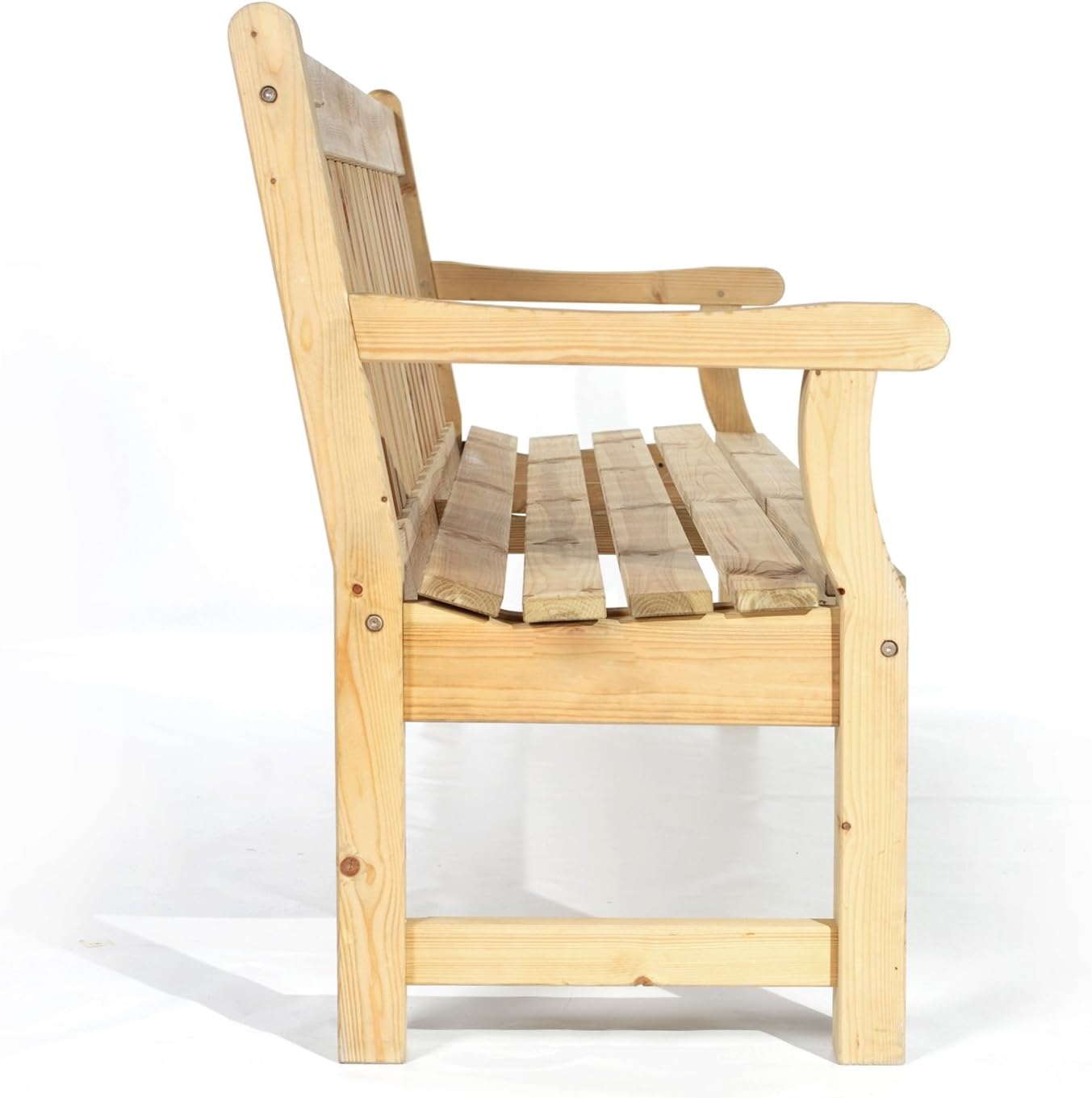 Wooden Garden Bench 153cm 3 Seater Pine Outdoor Patio Park Bench