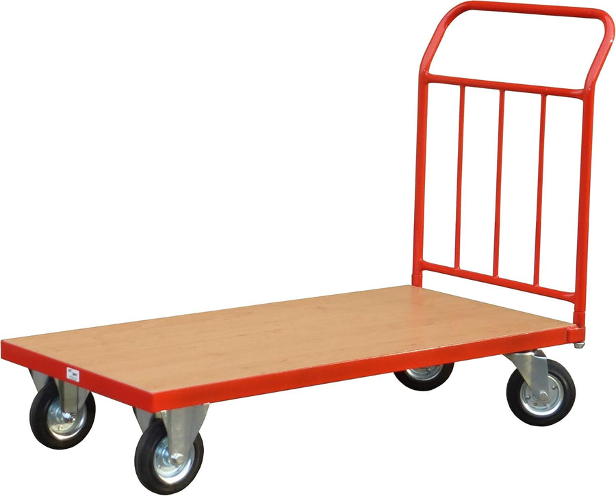 Heavy Duty Steel Flatbed Trolley 300KG Long Deck Cart