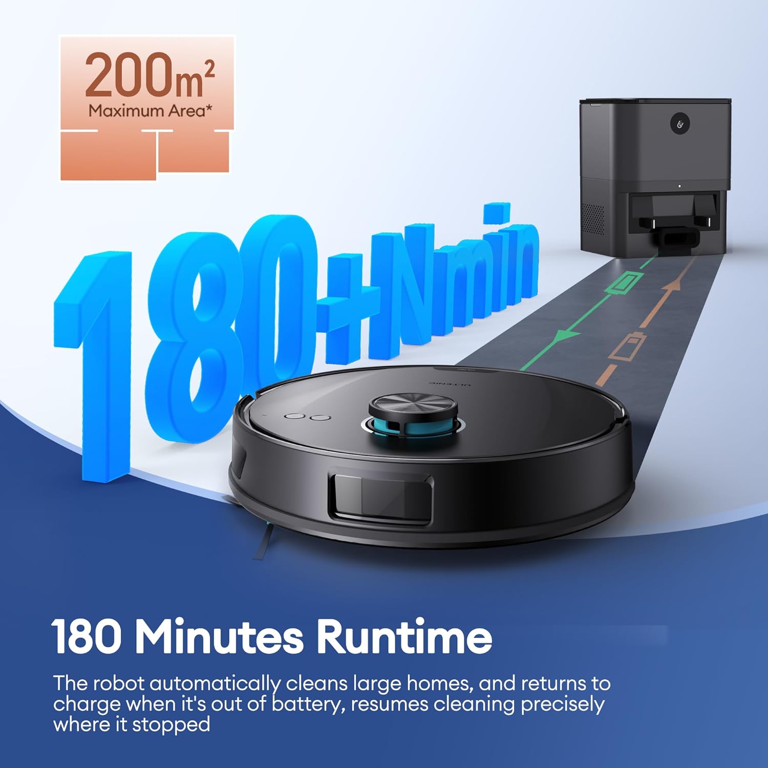Robot Vacuum Mop 8000Pa Self Empty LiDAR Mapping App Voice Control