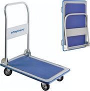 Heavy Duty Folding Platform Trolley 150KG Push Cart Blue