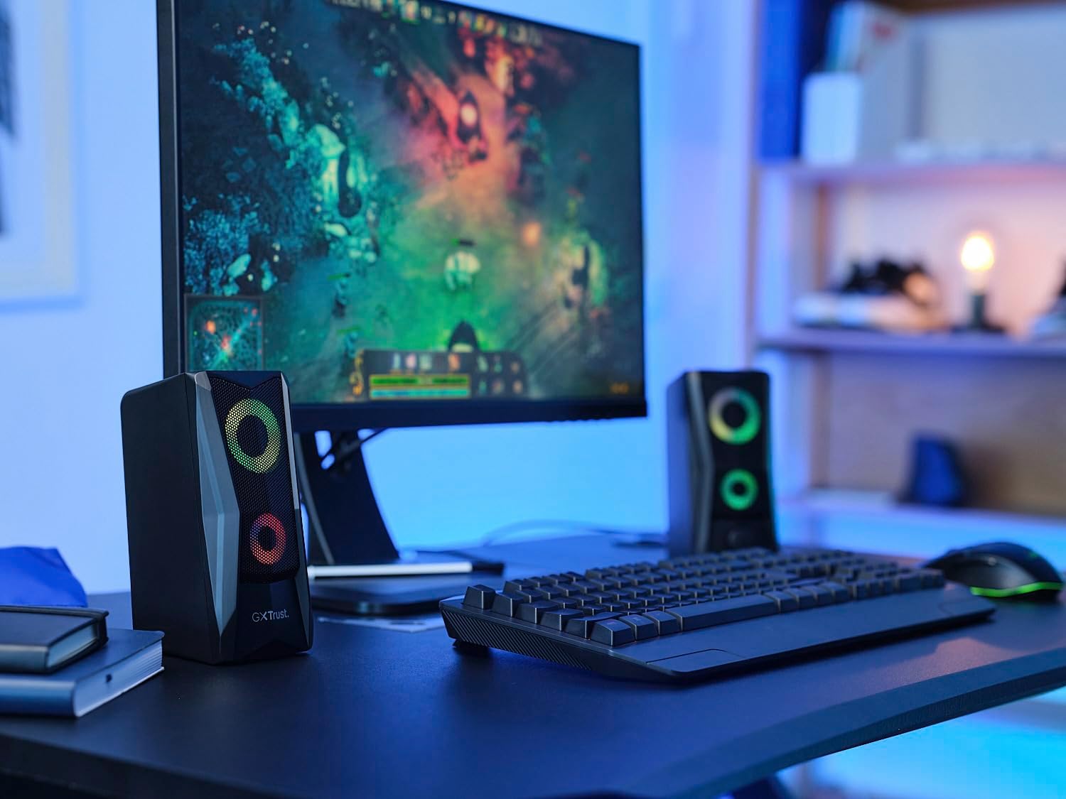 Gaming PC Speakers RGB Stereo USB Powered AUX Desktop