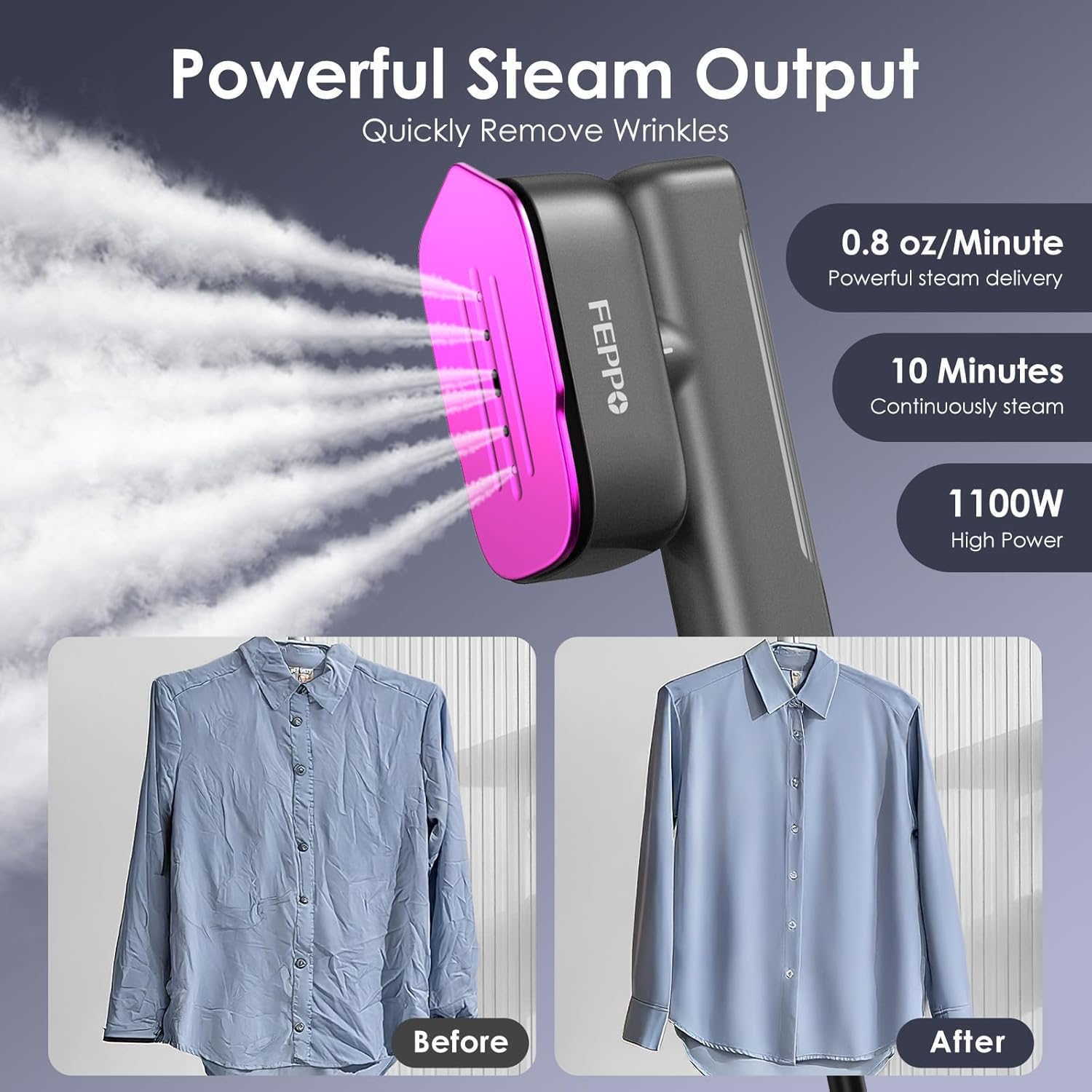 Travel Clothes Steamer Dual Voltage 2 in 1 Iron Fast Heat