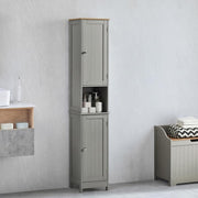 Tall Bathroom Storage Cabinet Grey Oak 2 Door Unit