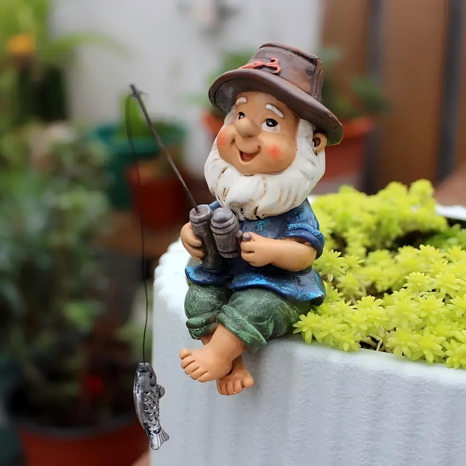 Funny Garden Gnome Statue Naughty Resin Outdoor Patio Decor