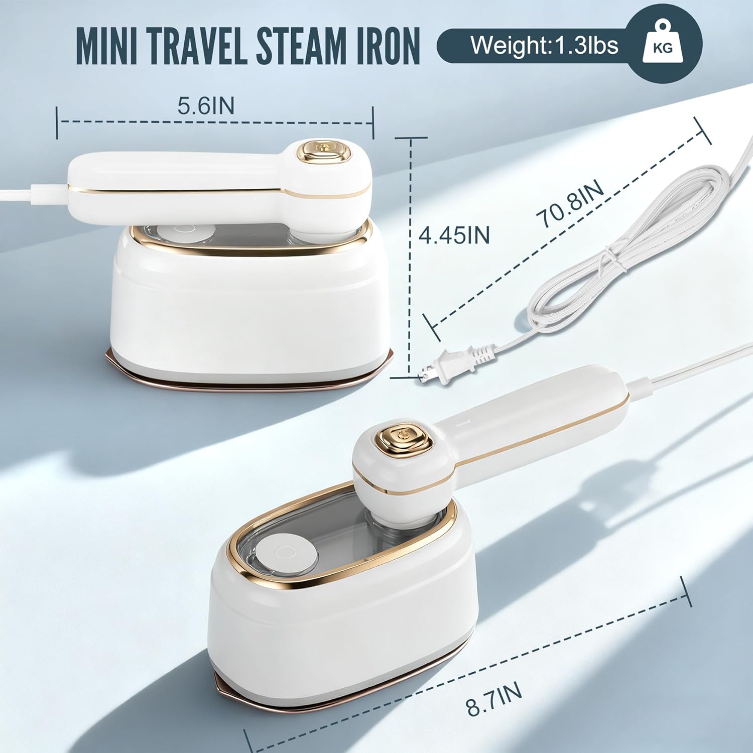 Mini Travel Garment Steamer 1200W Fast Heat 10s Handheld Iron