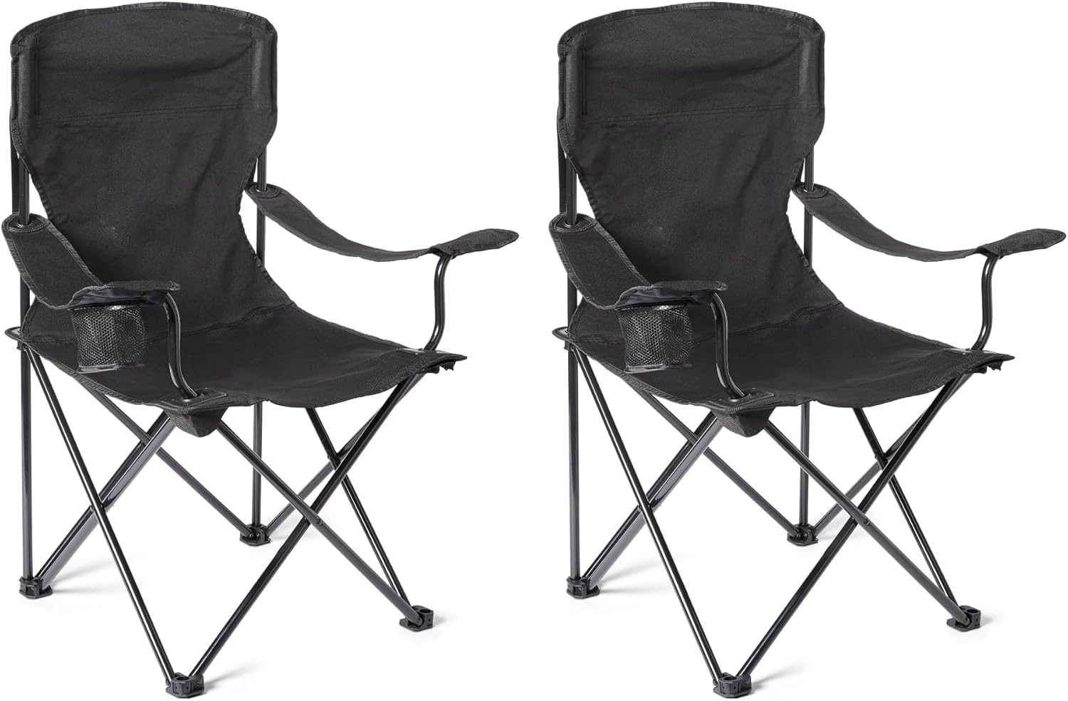 Portable Folding Camping Chair 2 Pack Cup Holder Carry Bag