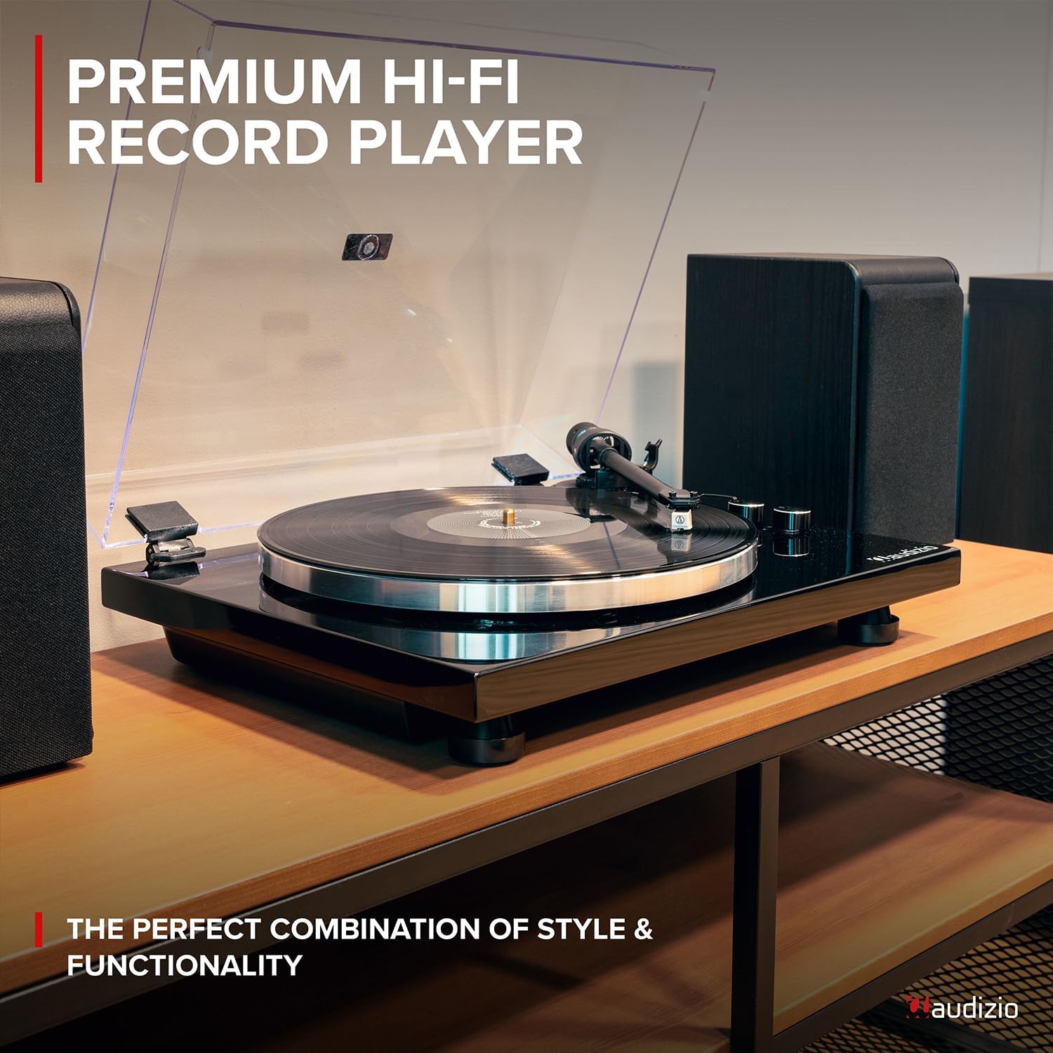 Wireless Bluetooth Vinyl Record Player Turntable Hi-Fi Audio 33/45RPM