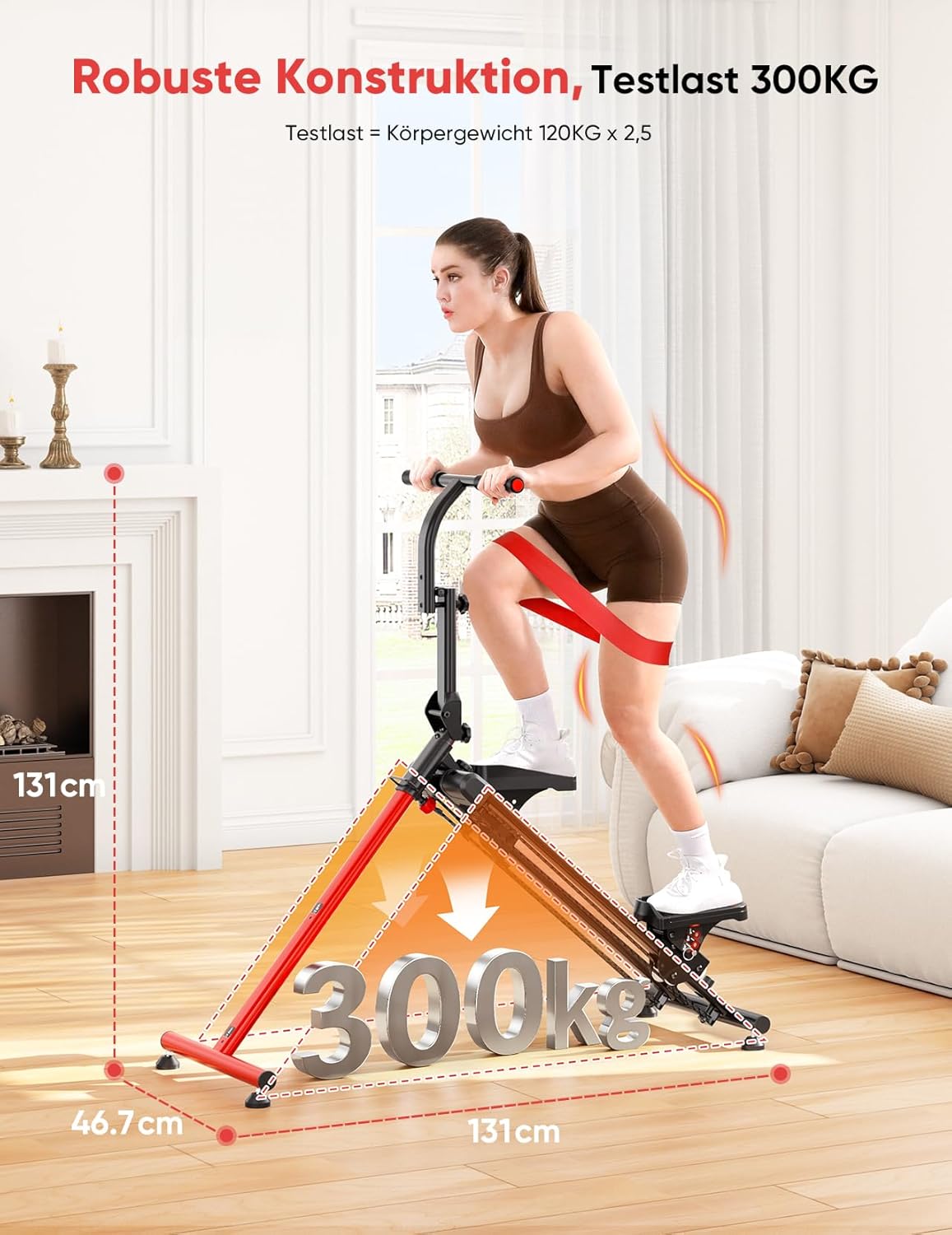 Folding Stair Stepper Exercise Machine 3 Mode Cardio Climber 660lb