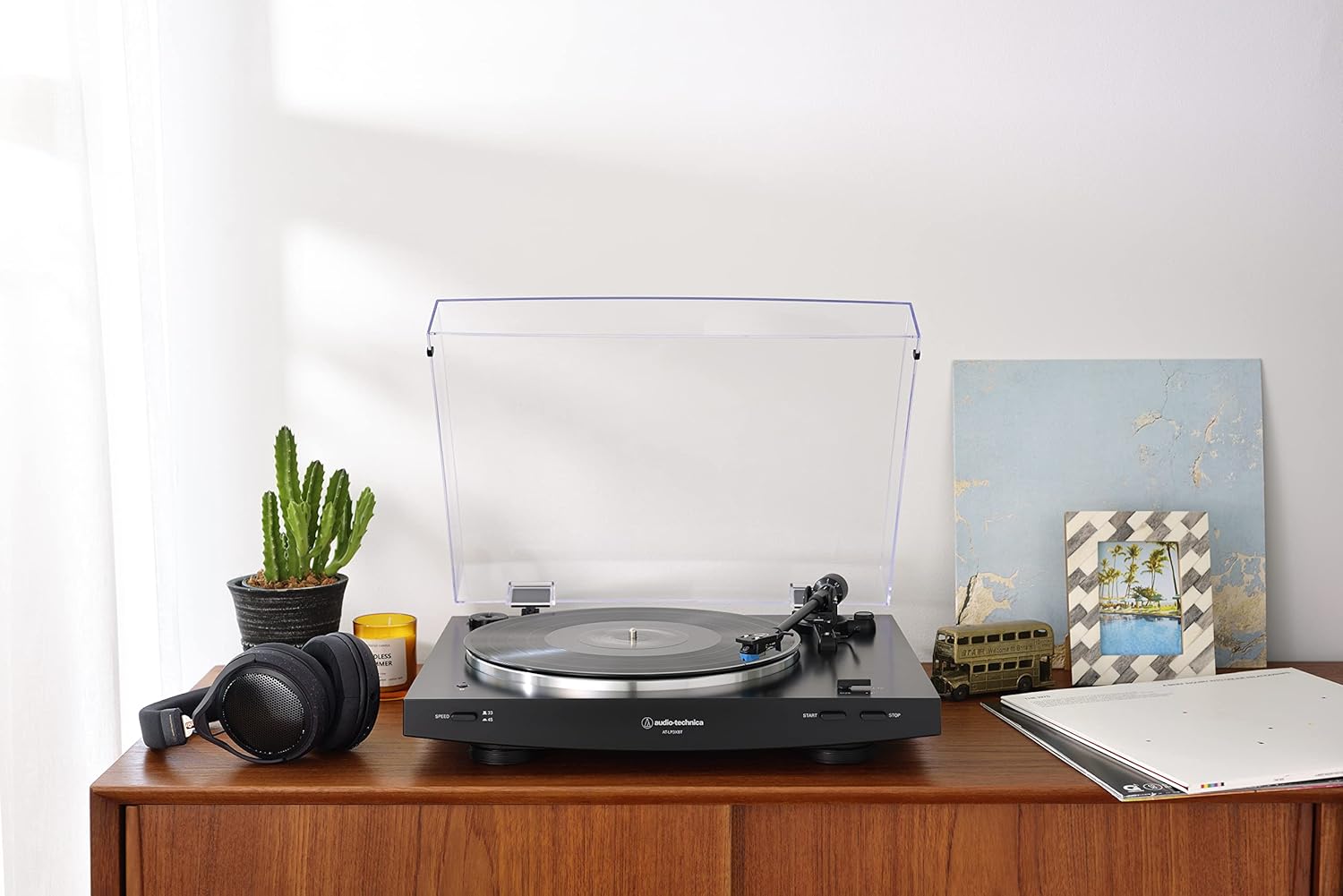 Bluetooth Automatic Belt Drive Turntable Black 33 45 RPM