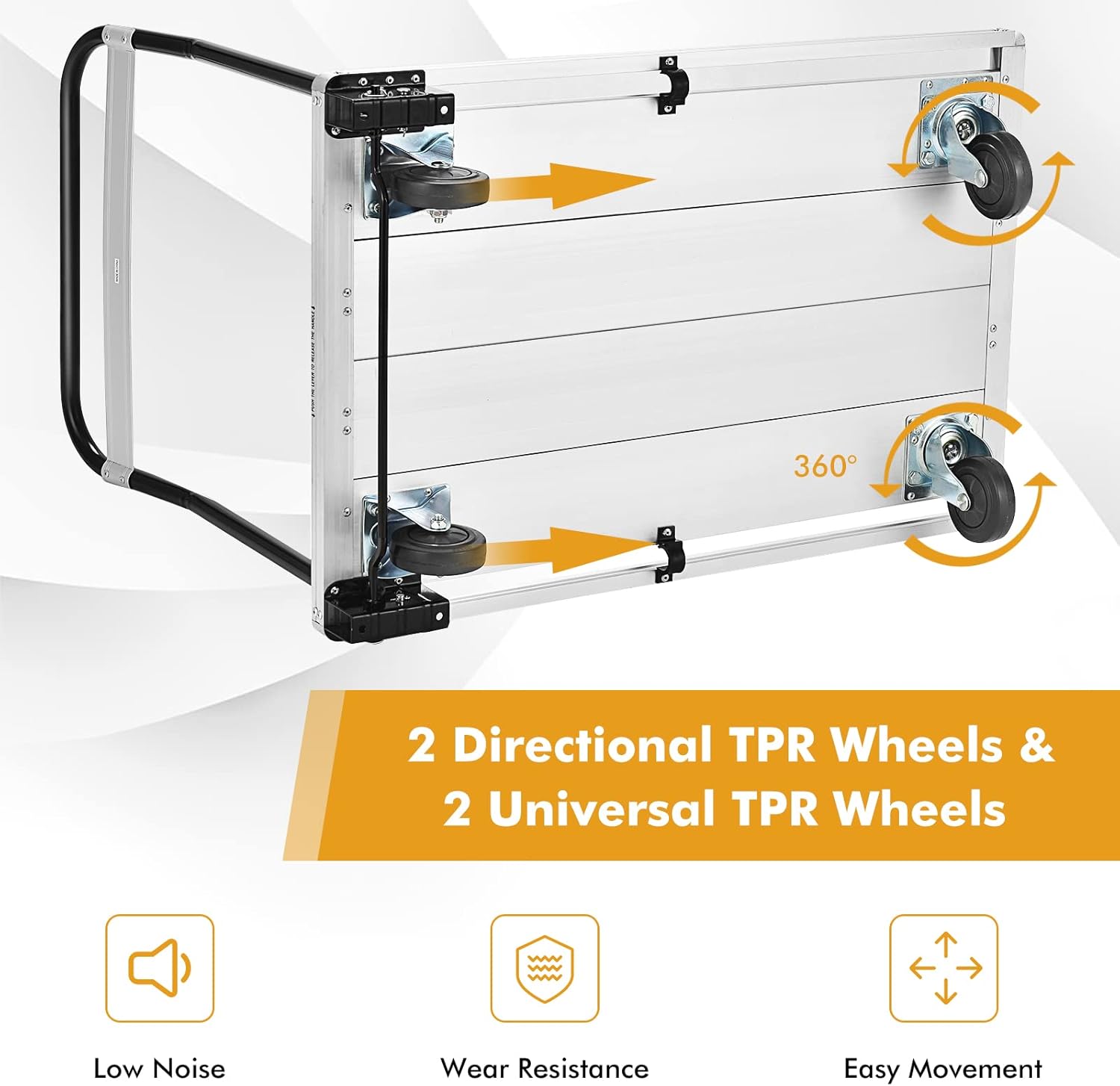 Folding Platform Trolley 350KG Flatbed Truck White Black