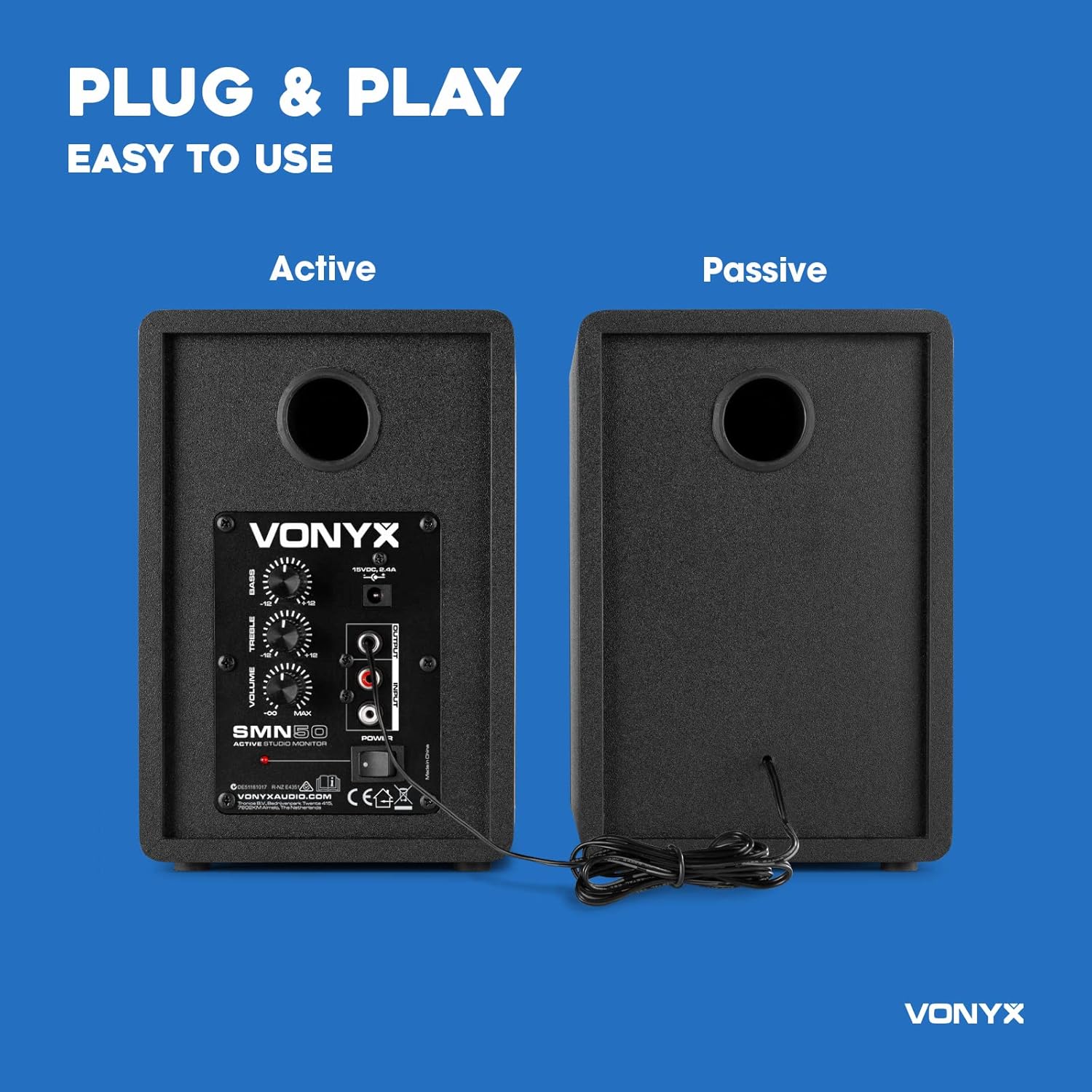 Studio Monitor Speakers 5 Inch 140W Powered Recording Audio Pair