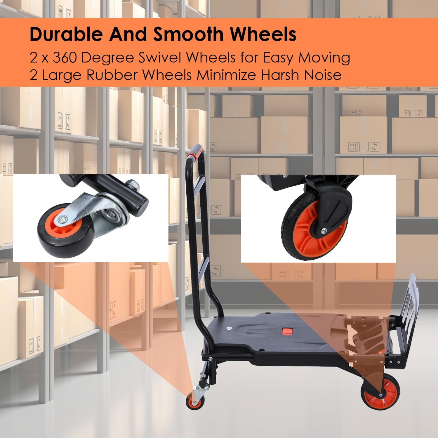 2 in 1 Folding Hand Truck Trolley 150KG Platform Dolly