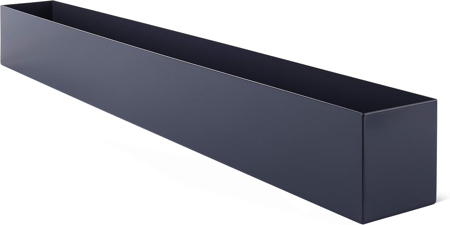 32 Inch Modern Metal Rectangle Planter Box Grey Indoor