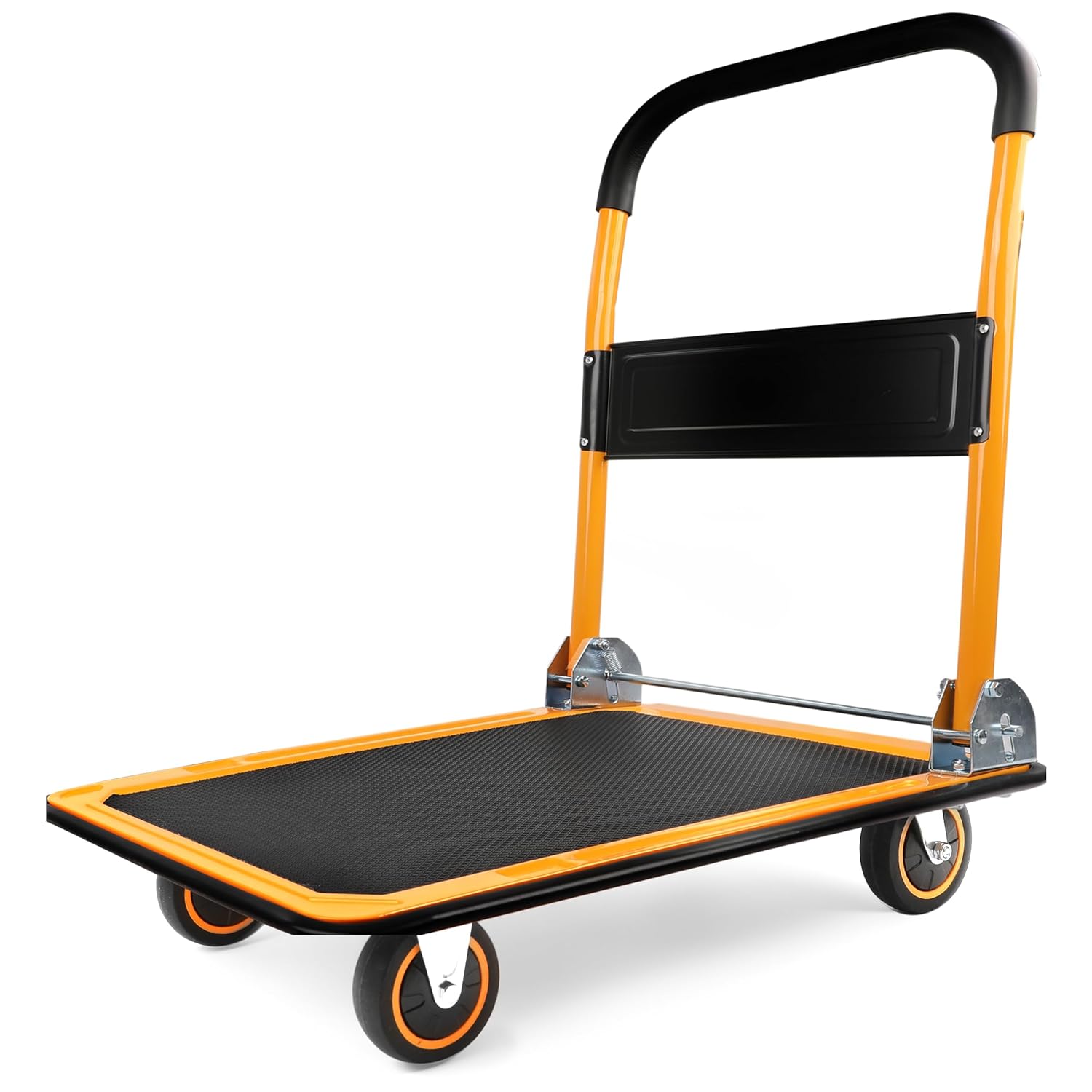 Foldable Platform Push Dolly 150KG Cart Black Yellow