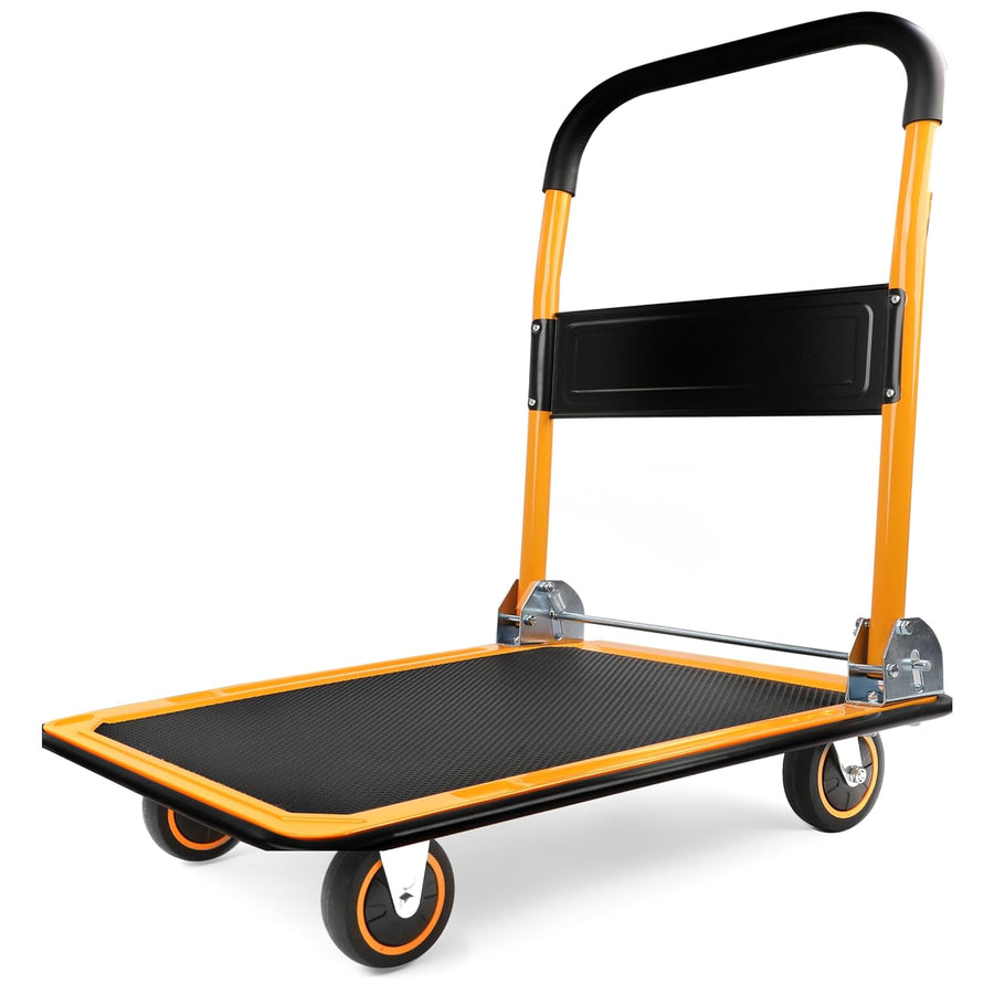 Foldable Platform Push Dolly 150KG Cart Black Yellow