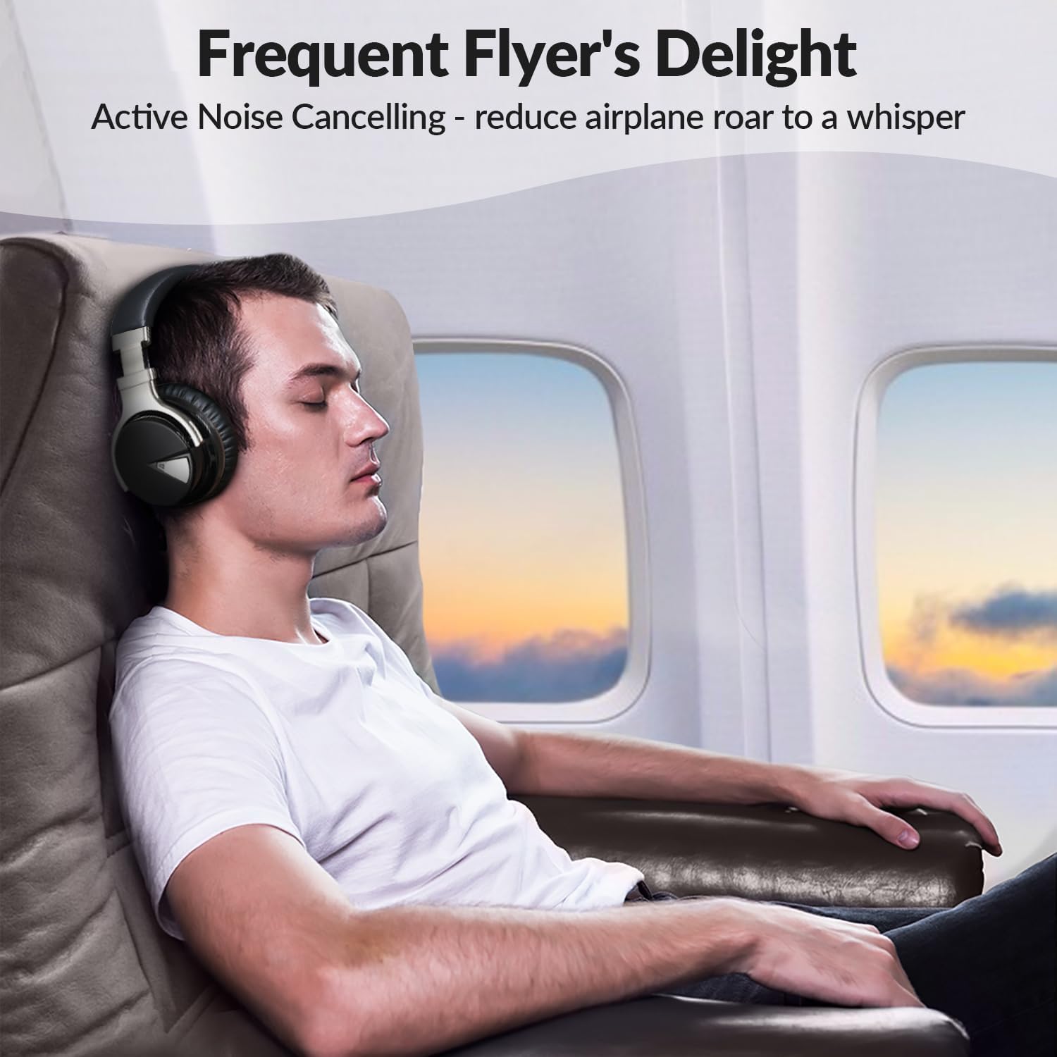 Wireless ANC Over Ear Headphones Deep Bass 30 Hour Battery