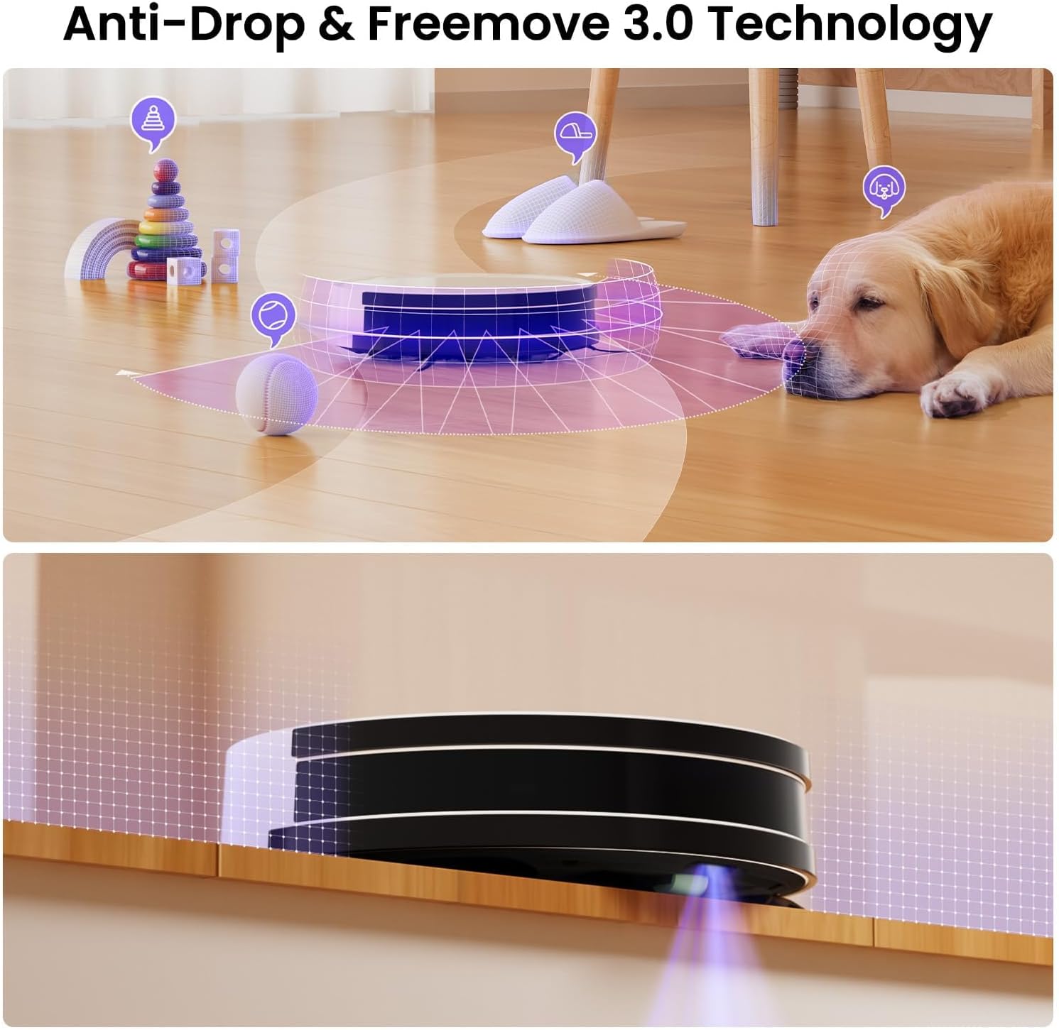 Robot Vacuum Mop 3in1 WiFi App Alexa 120Min Slim Pet Hair Clean