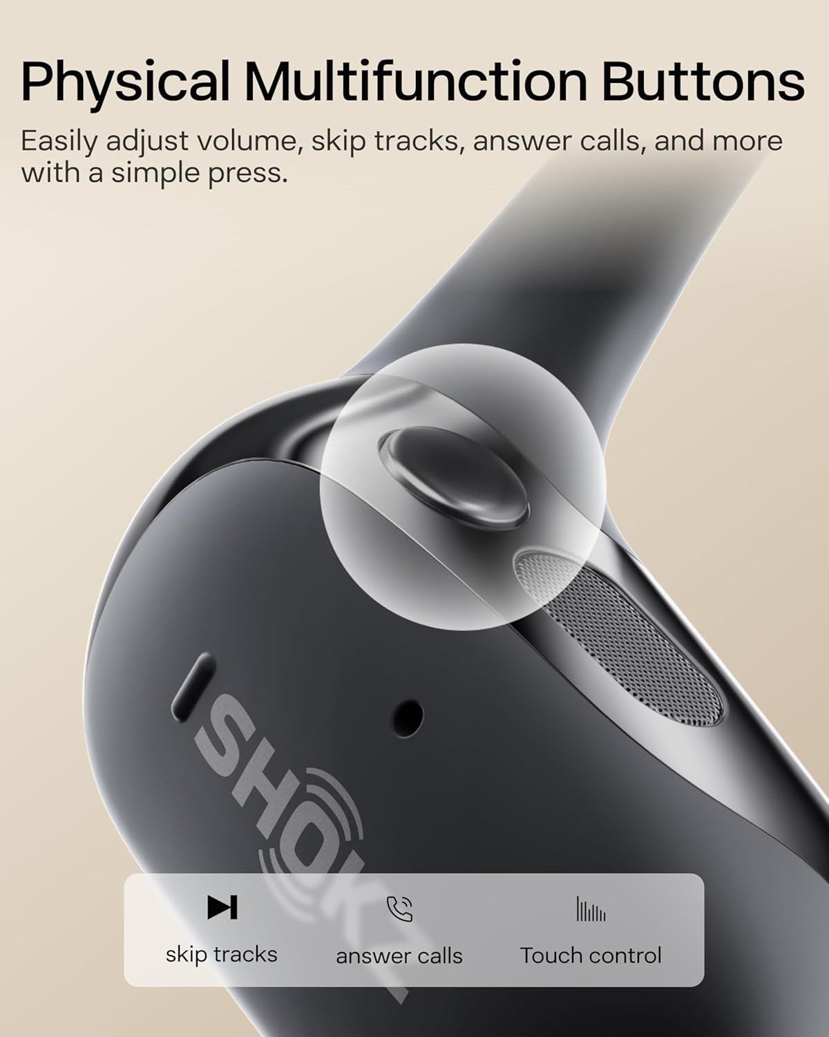 Open Ear Wireless Earbuds Earhook Bluetooth 48H Playtime IP55