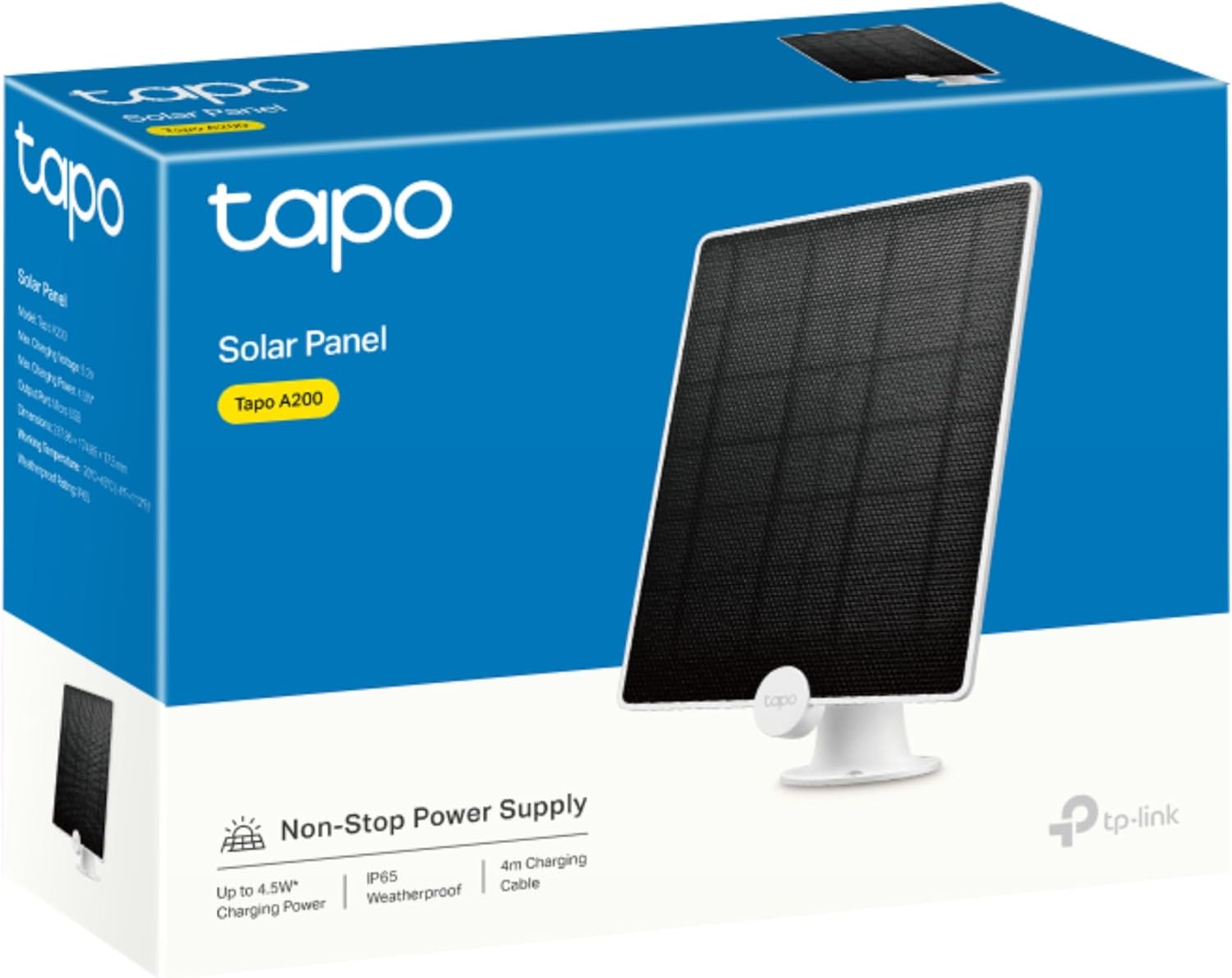 4.5W Solar Panel Camera Charger IP65 4m Cable Adjustable