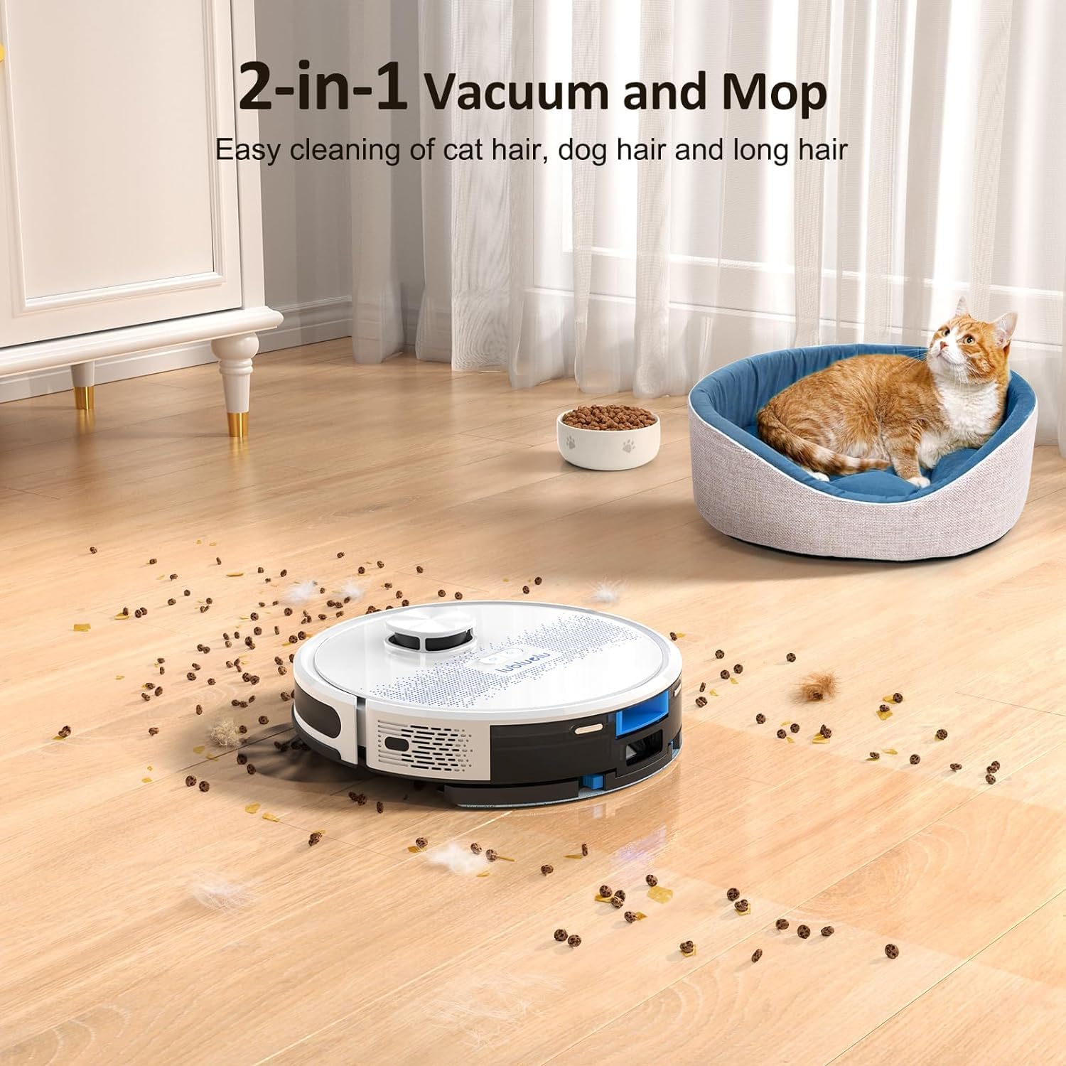 Robotic Vacuum Cleaner Mop 4000Pa Laser Mapping Smart App Control