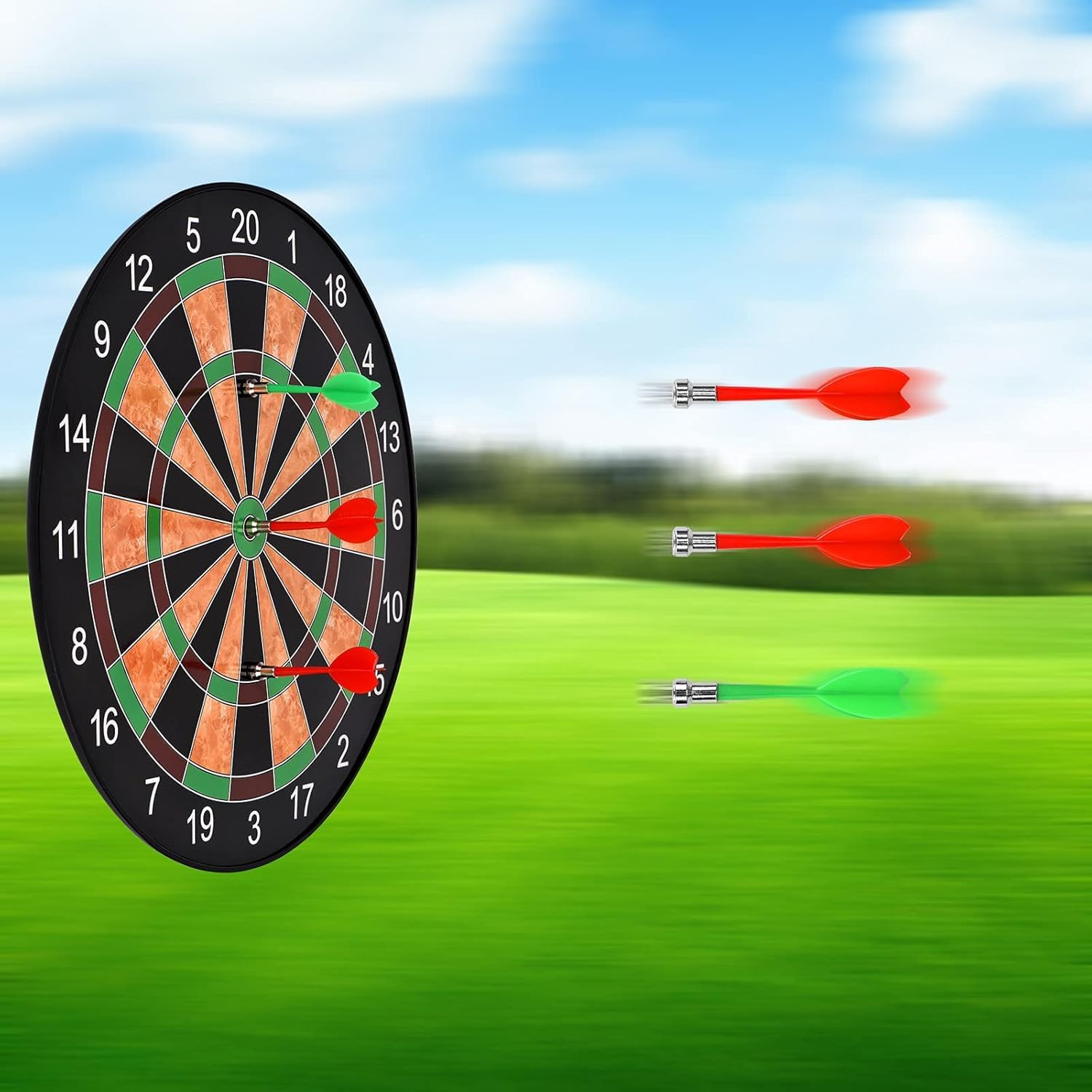 17in Magnetic Dartboard Set Safe Family Game 12 Darts No Sharp Tips