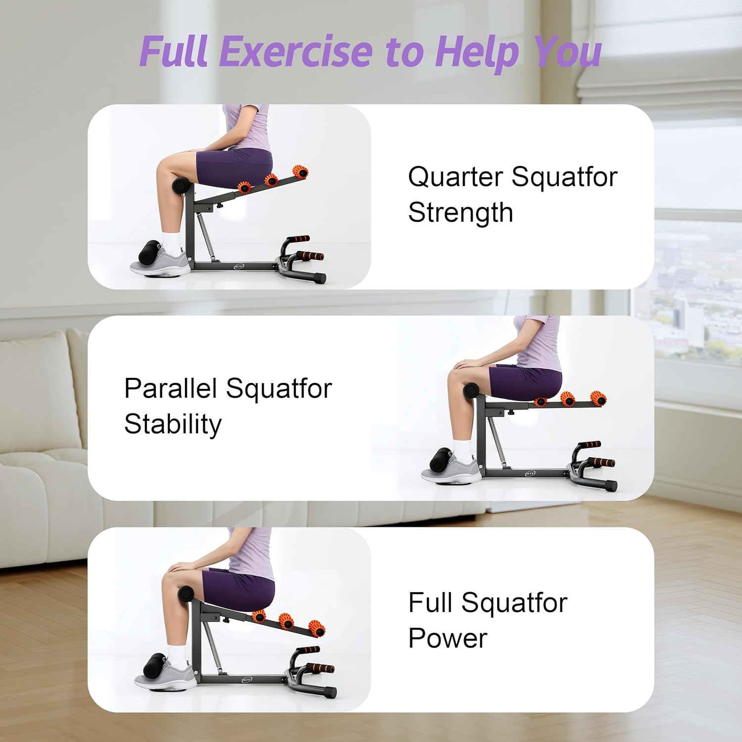 Deep Squat Machine Adjustable Glutes Leg Trainer Home Gym 350lb